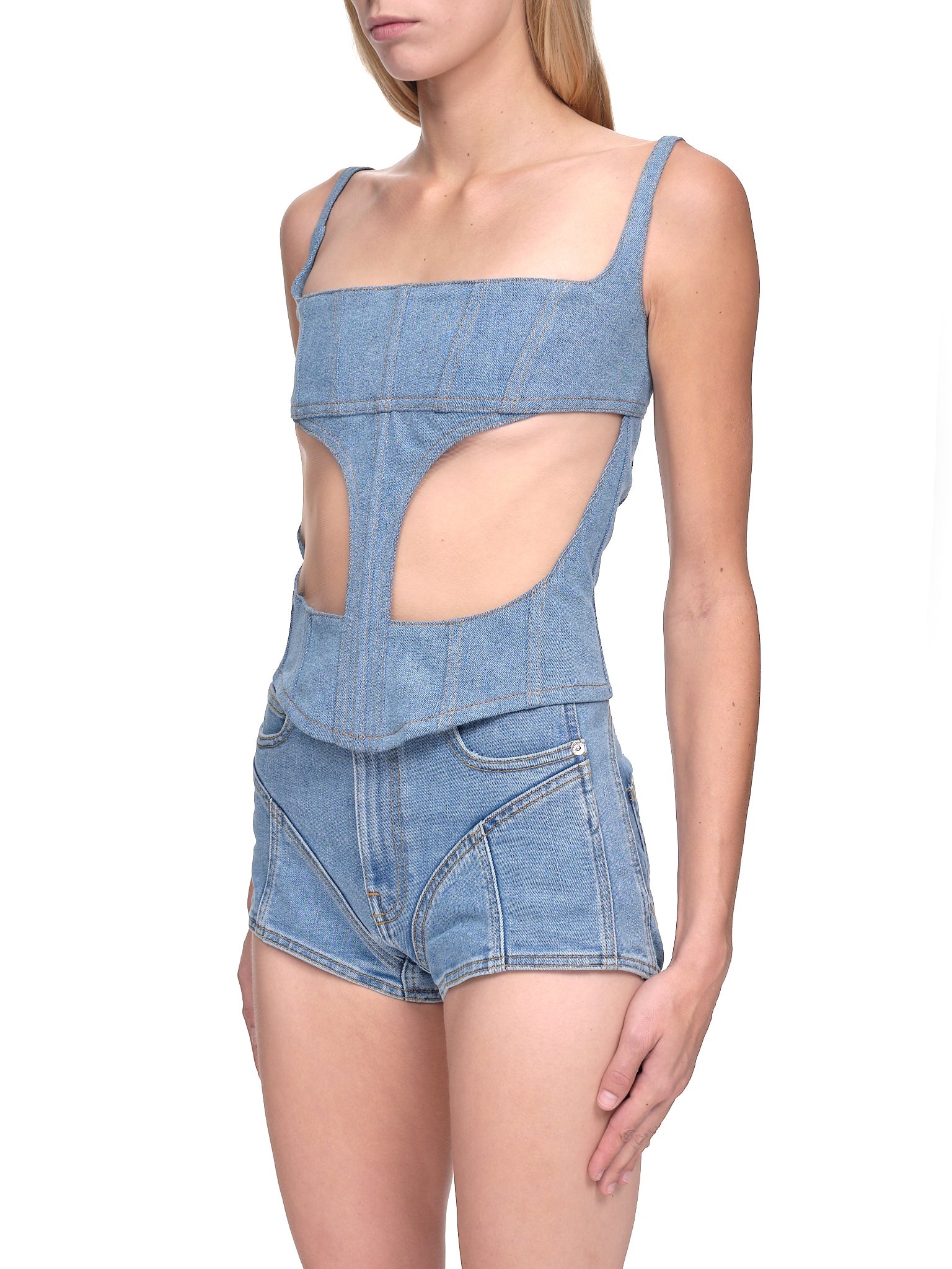 Illusion Denim Corset - 2