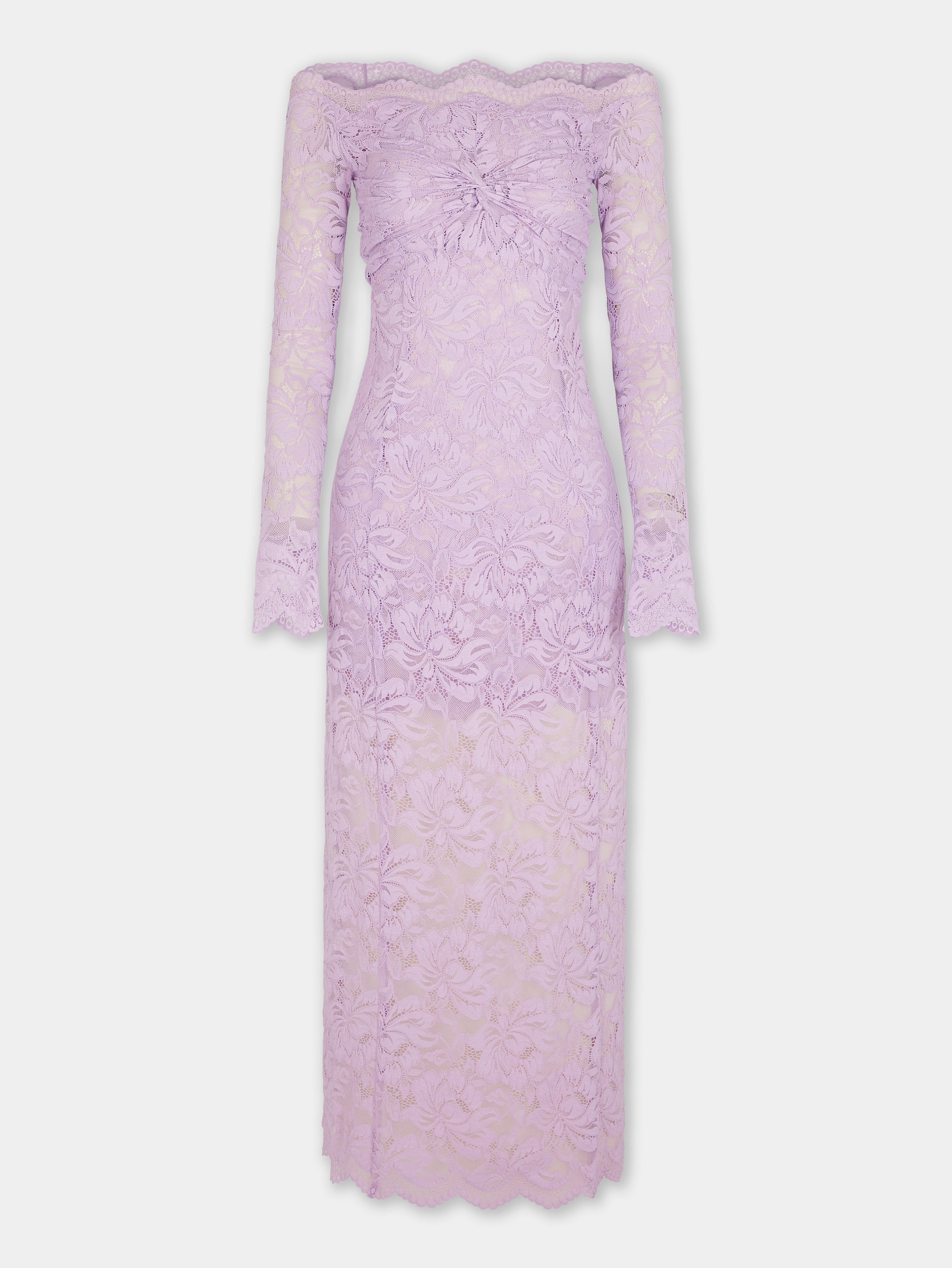 LAVENDER LONG DRESS IN LACE - 7