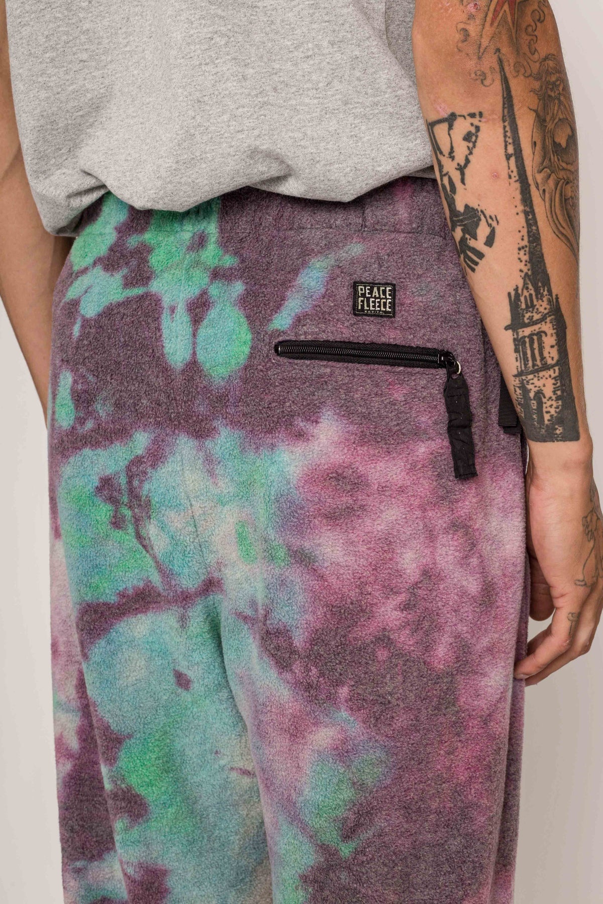 Reverse Fleece Tie-Dye EASY Pants (ASHBURY DYED) - Purple x Blue - 4
