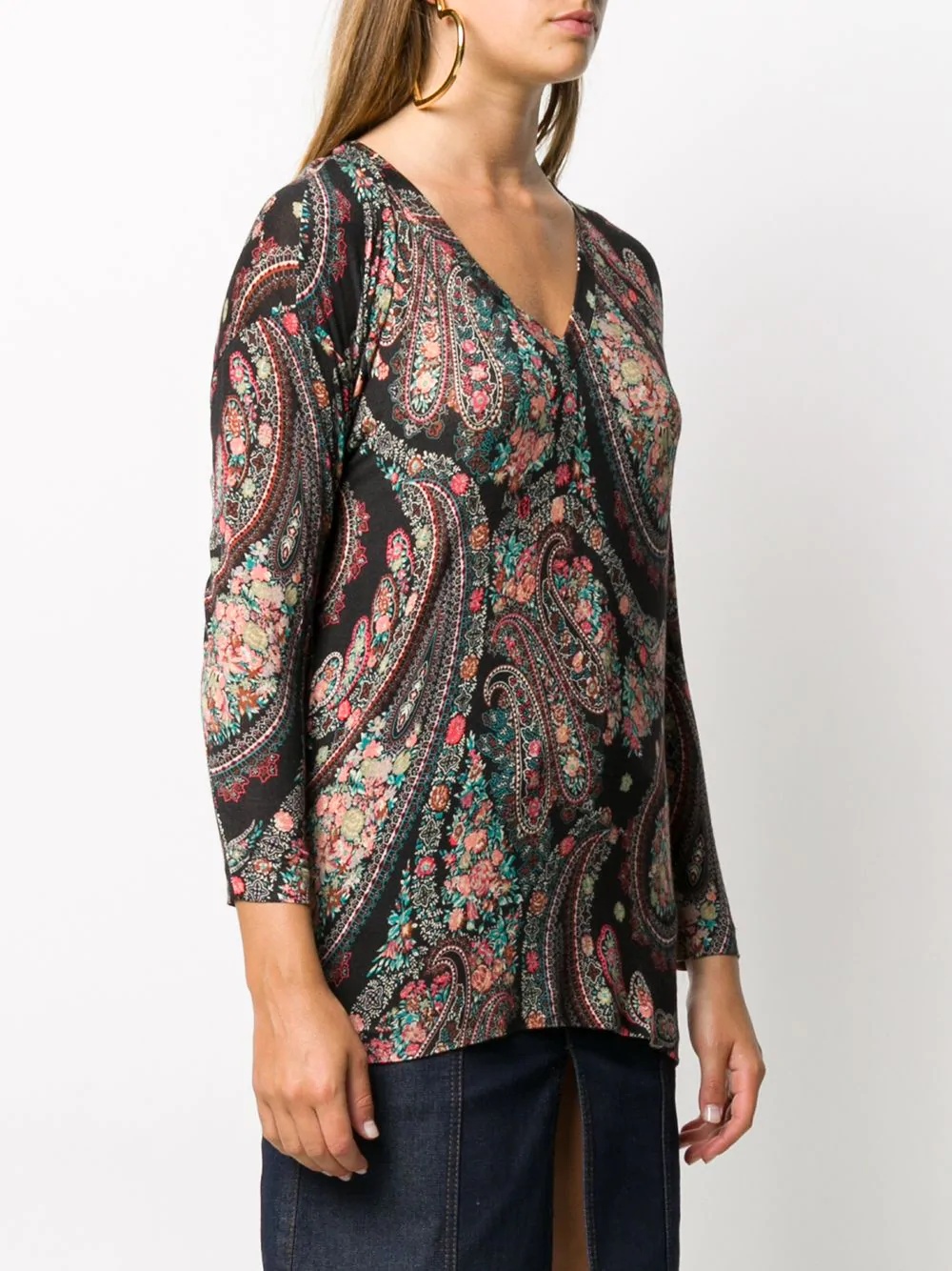 paisley-print jersey jumper - 3