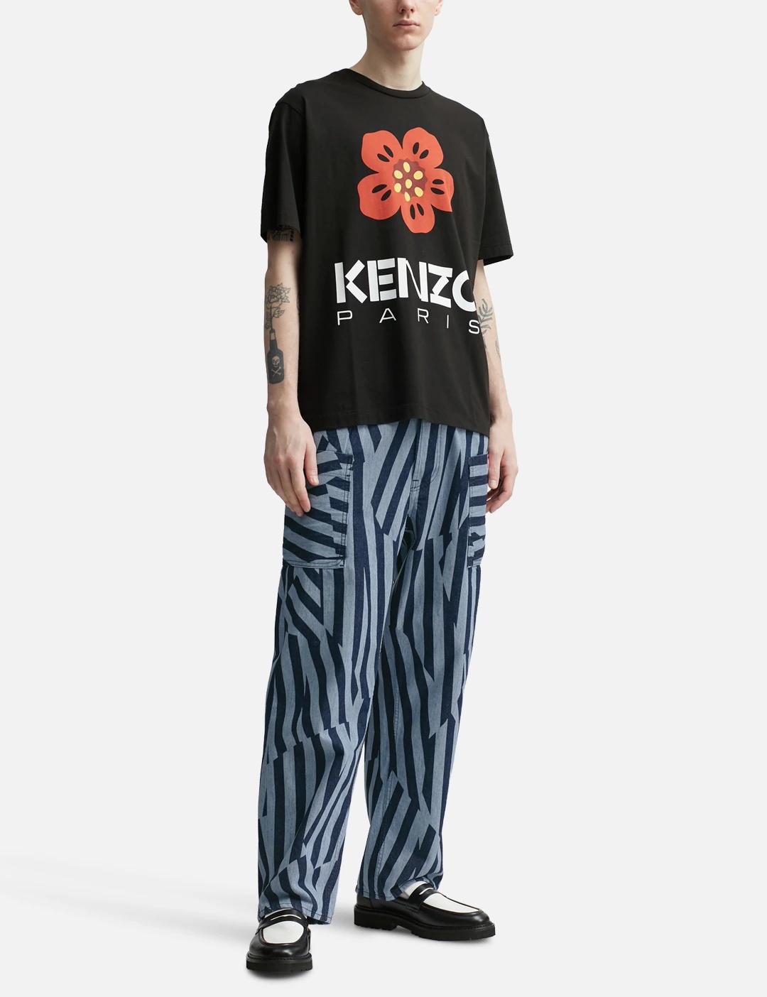 KENZO DAZZLE STRIPE CARGO JEANS - 5