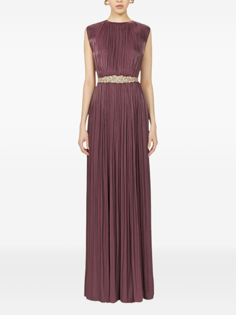 COSTARELLOS pleated embellished dress outlook