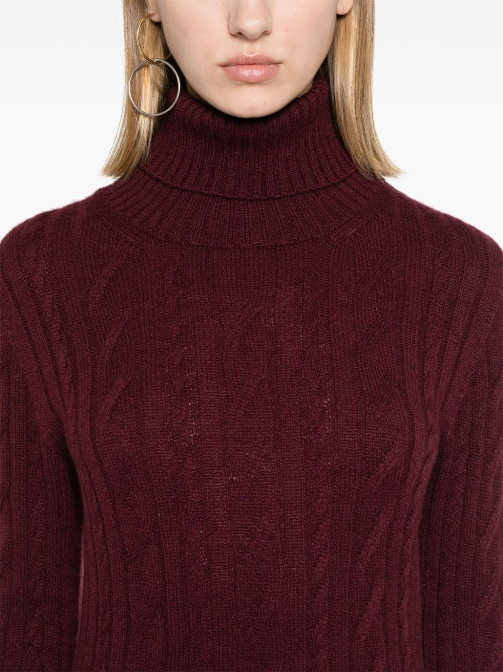 roll-neck cable-knit minidress - 5