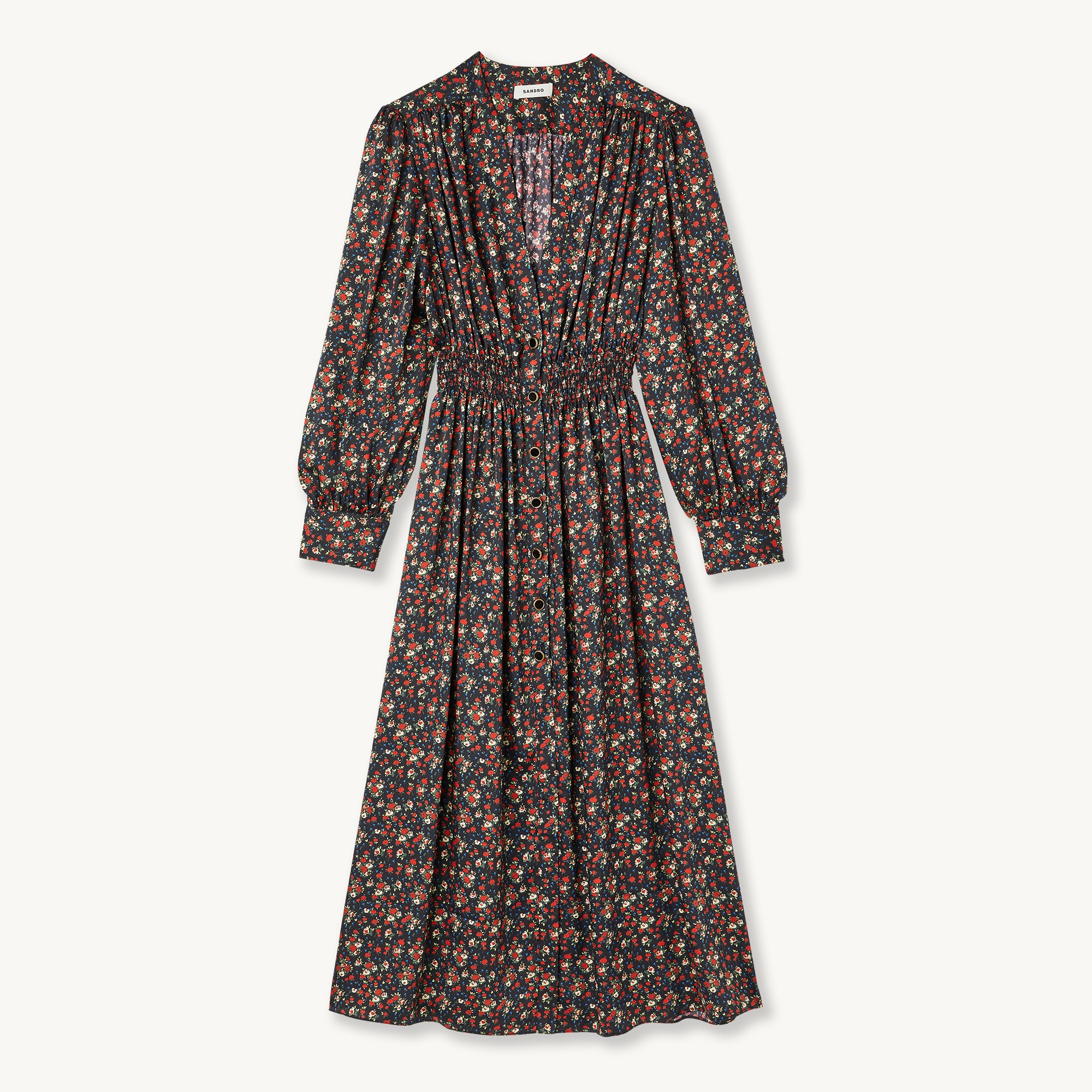 Long flowing dress with a floral print - 1