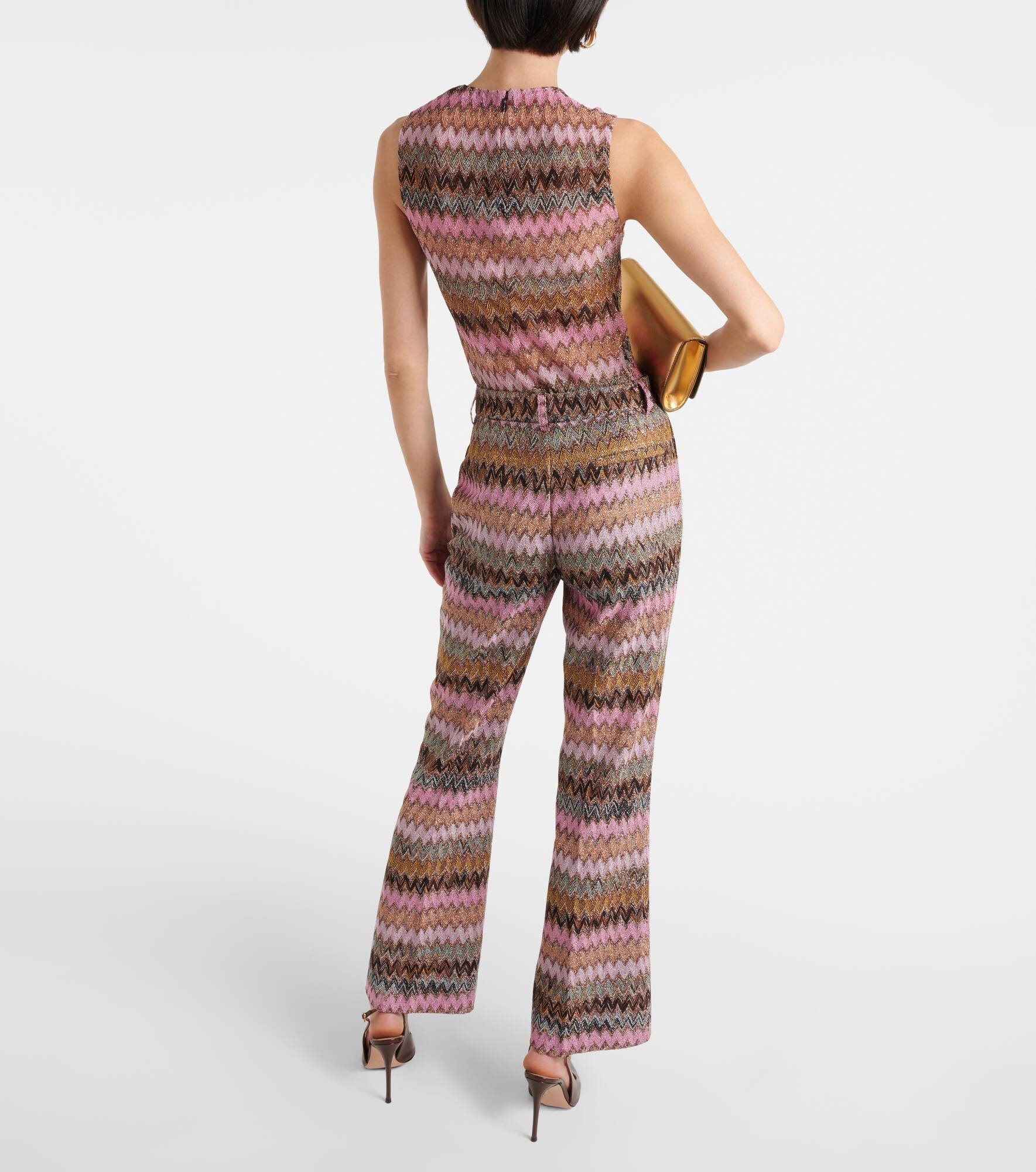 Zig Zag metallic flared pants - 3