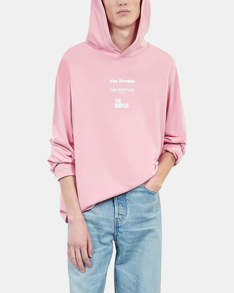 LONG-SLEEVED PINK HOODED LOCATIONS SERIGRAPHY T-SHIRT 4