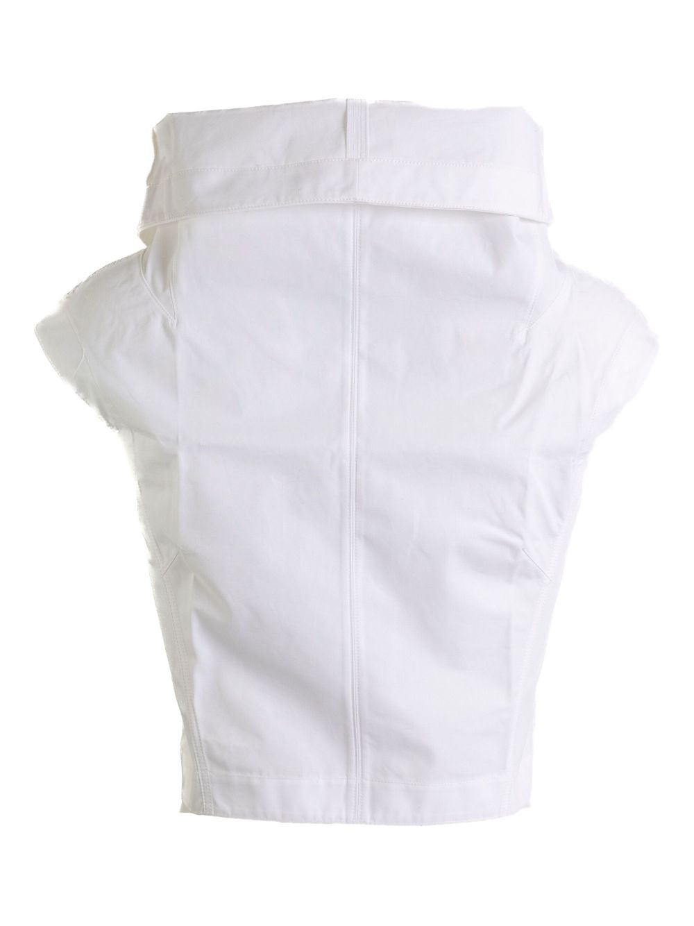 wide-collar sleeveless top - 2