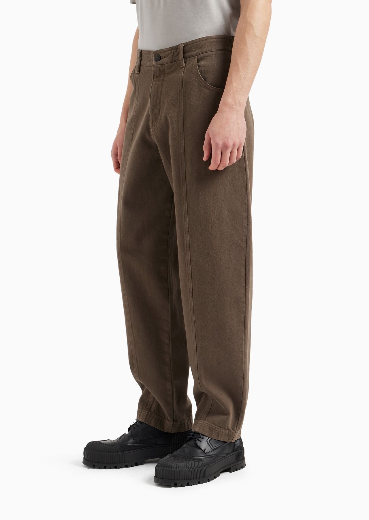Garment-dyed bull trousers with ribbing - 2