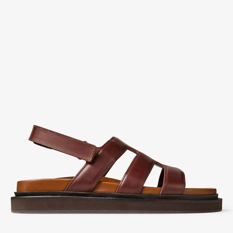 Cove Sandal Chestnut Waxed Calf Leather Sandals 1
