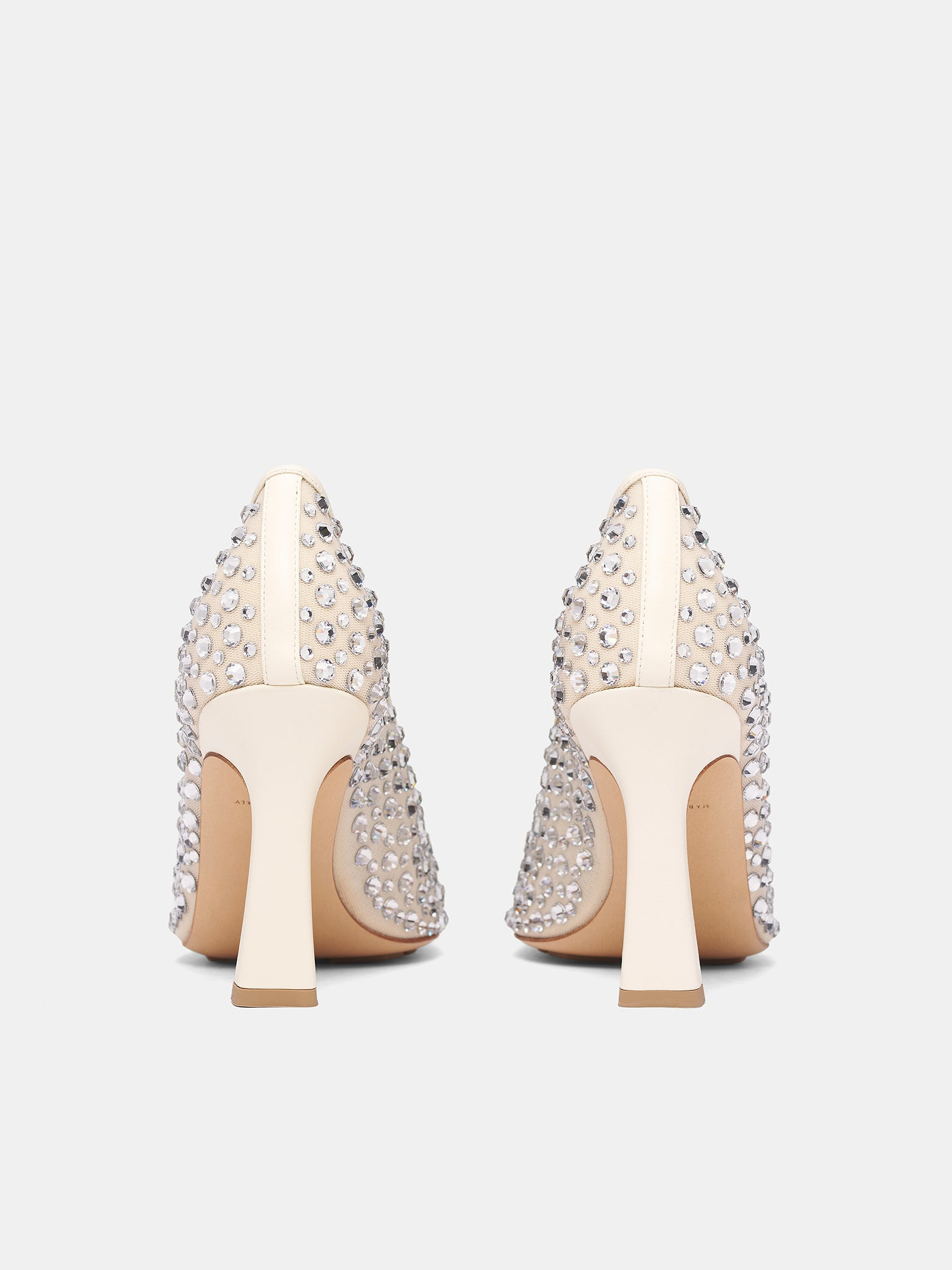 White Crystal Mesh Sofia Pumps - 4
