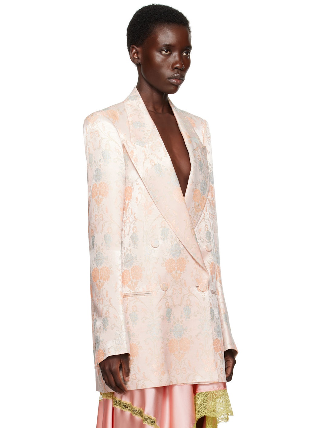 Pink Jacquard Blazer - 2