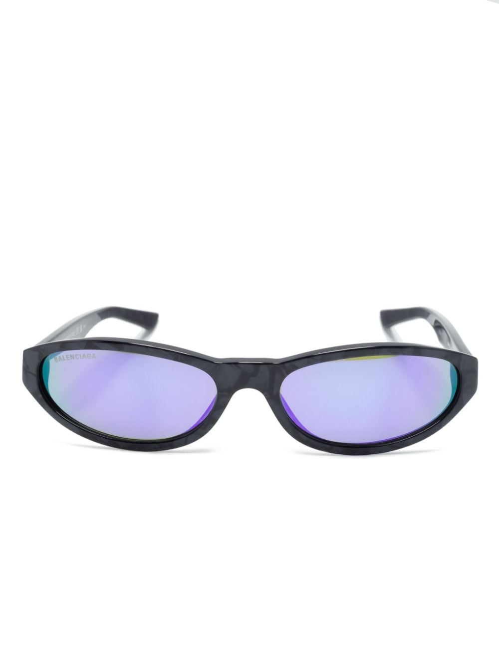 oval-frame sunglasses - 1