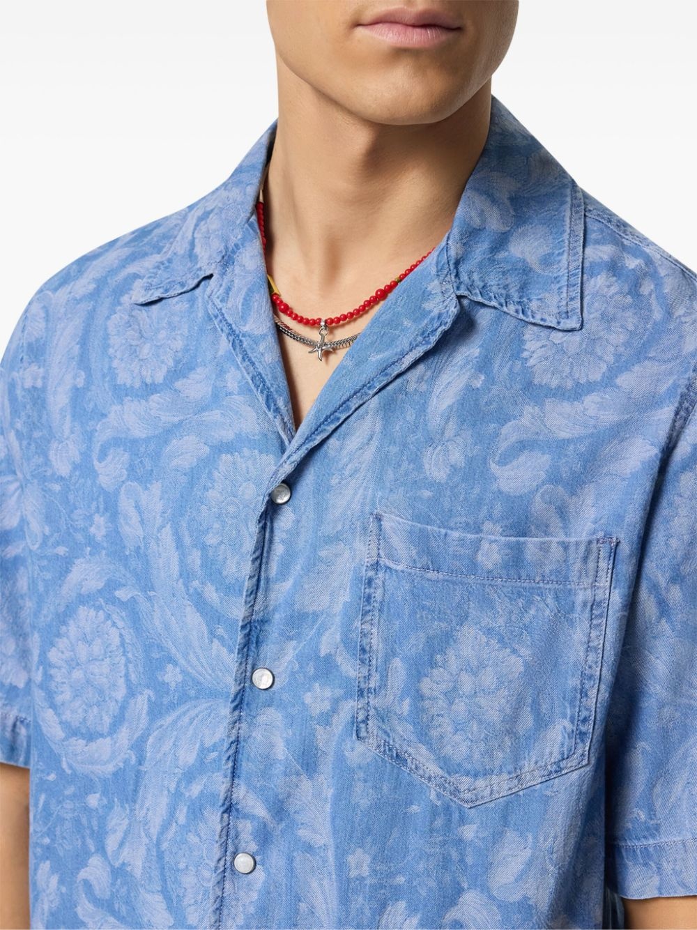 Barocco chambray denim shirt - 5