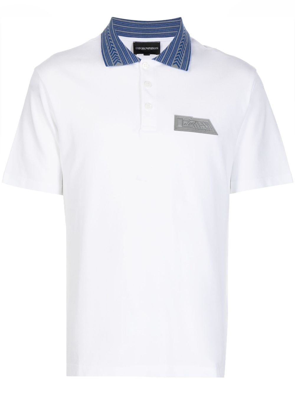 logo-patch polo shirt - 1