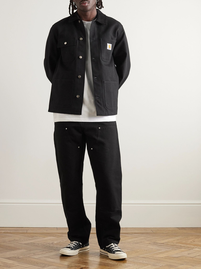 Carhartt Michigan Corduroy-Trimmed Organic Cotton-Canvas Chore Jacket Black outlook