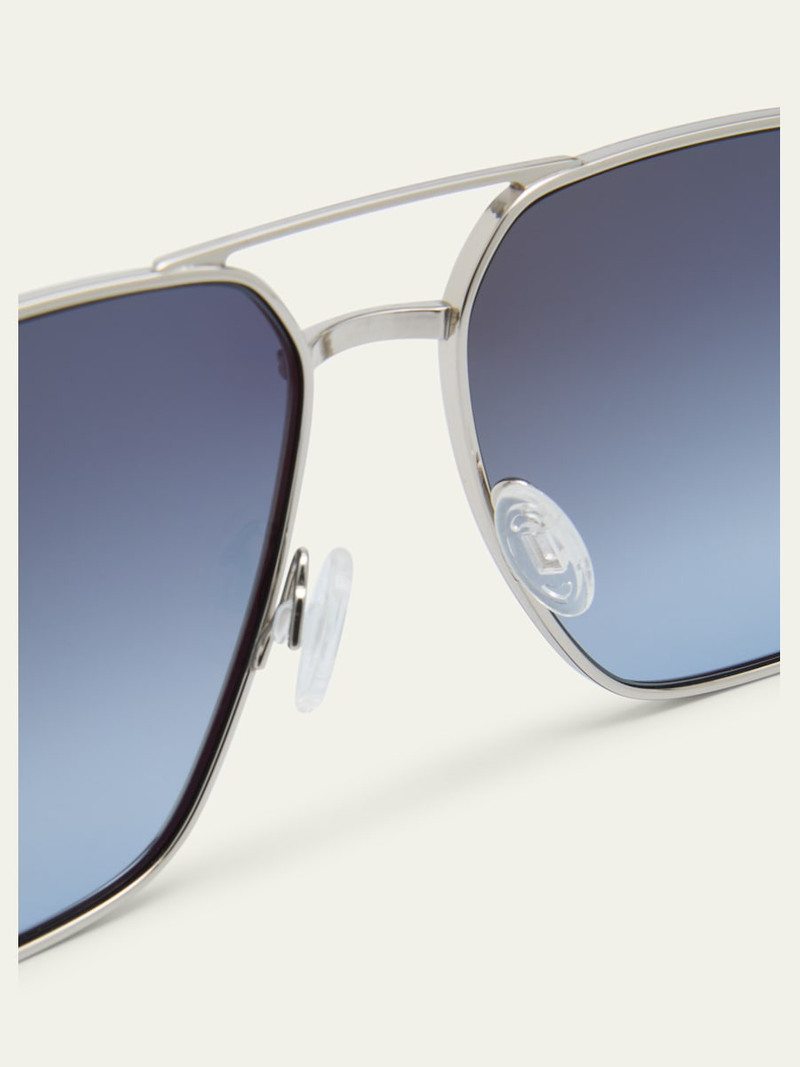 BARTON PERREIRA x 007 Men's Royale Double-Bridge Titanium Aviator Sunglasses outlook