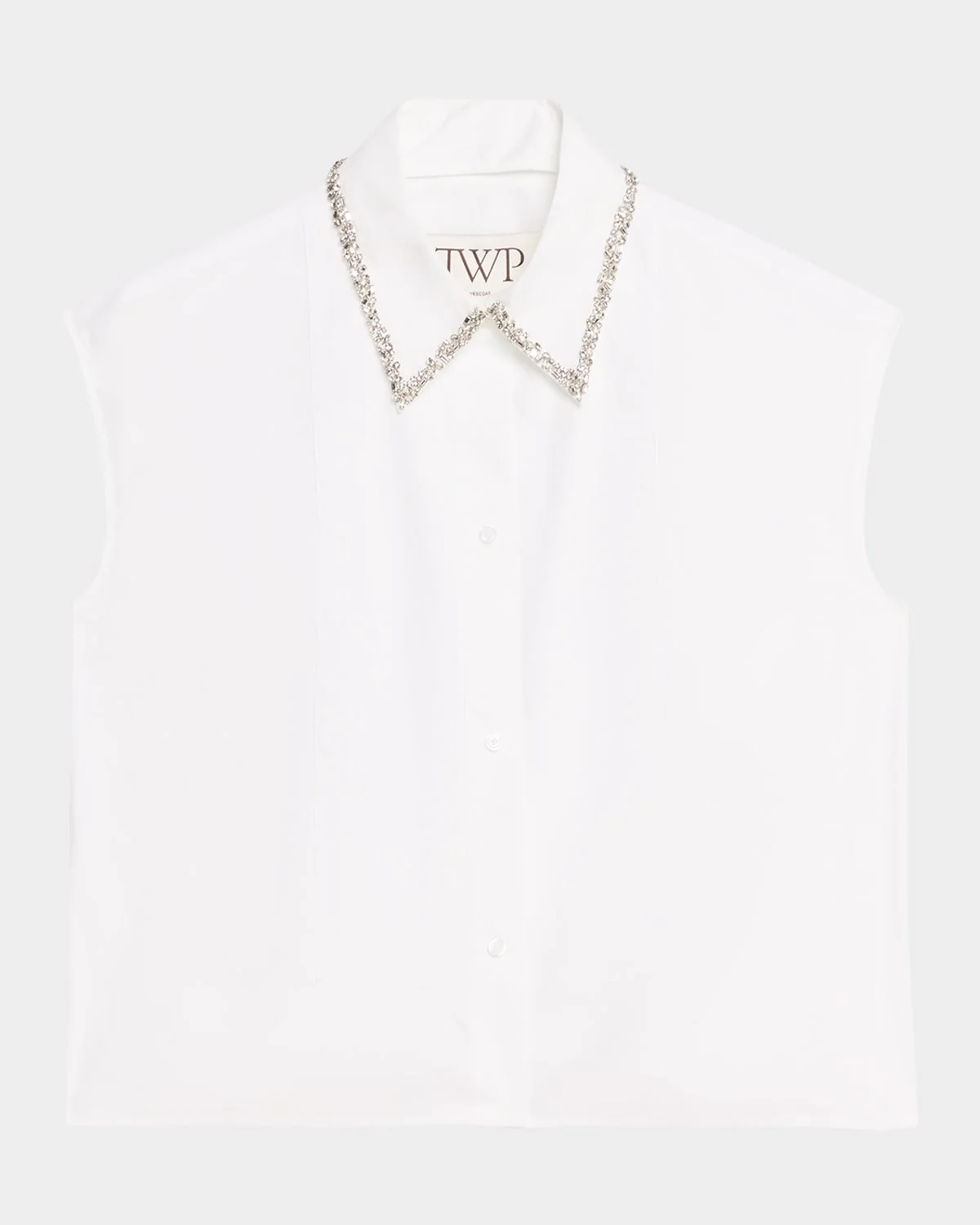 Cap-Sleeve Top with Beaded Collar - 1