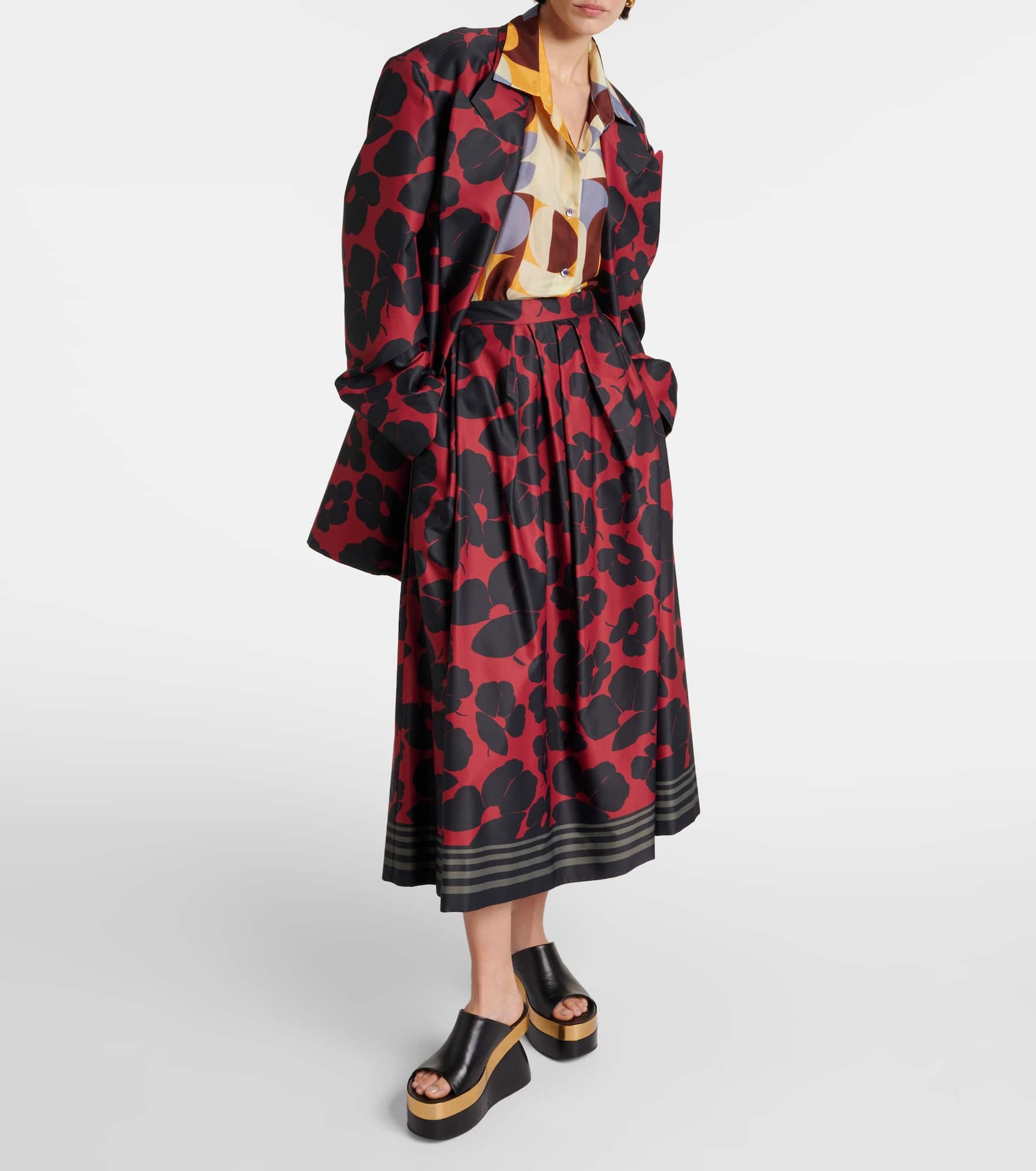 Printed satin midi skirt - 2