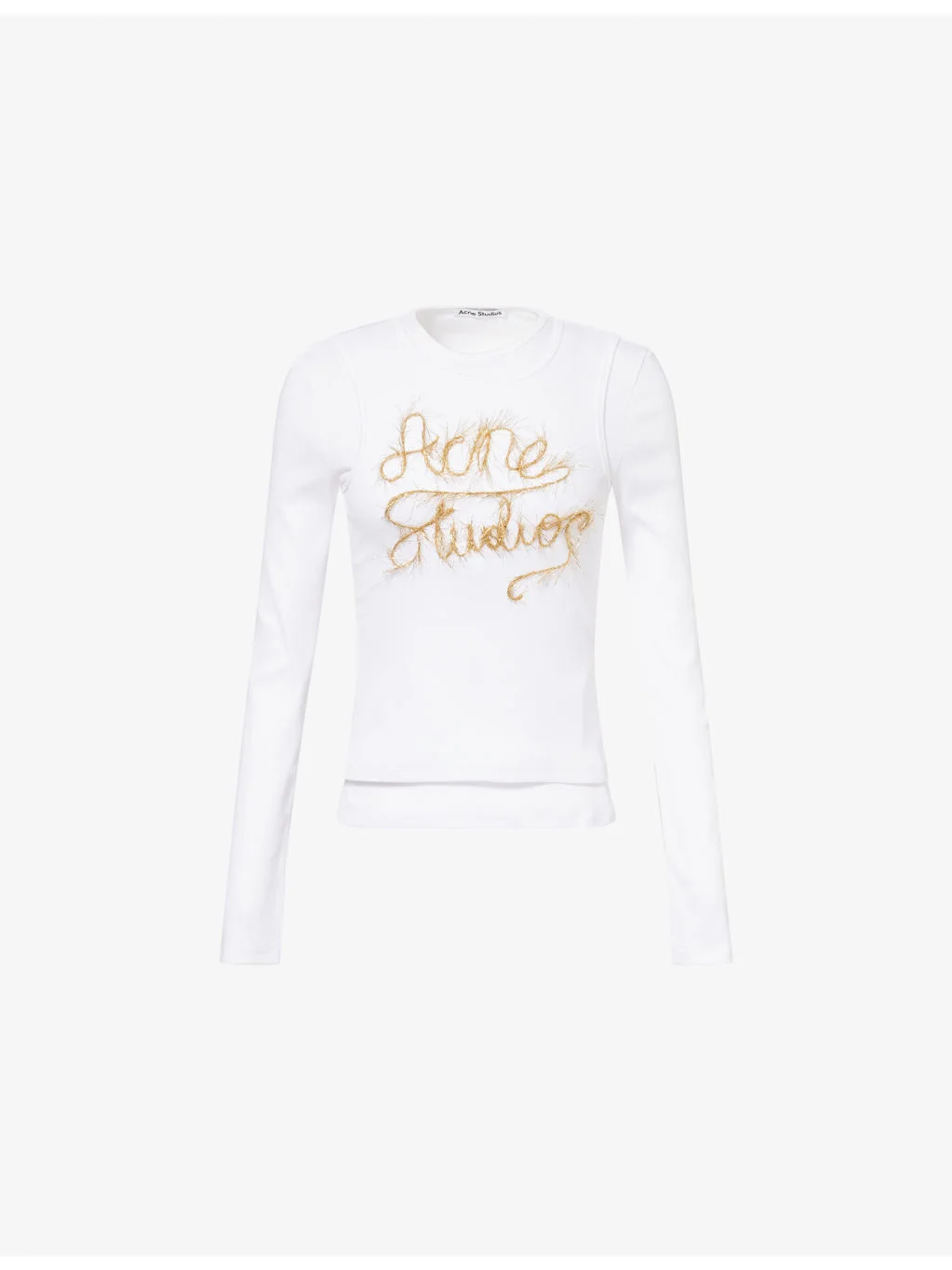 Embroidered-Logo Overlay Stretch-Cotton Top - 1