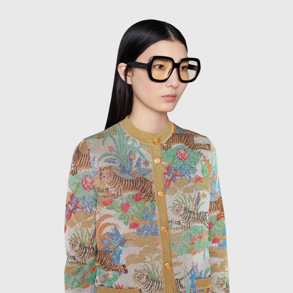 Gucci Tiger jacquard cardigan - 5