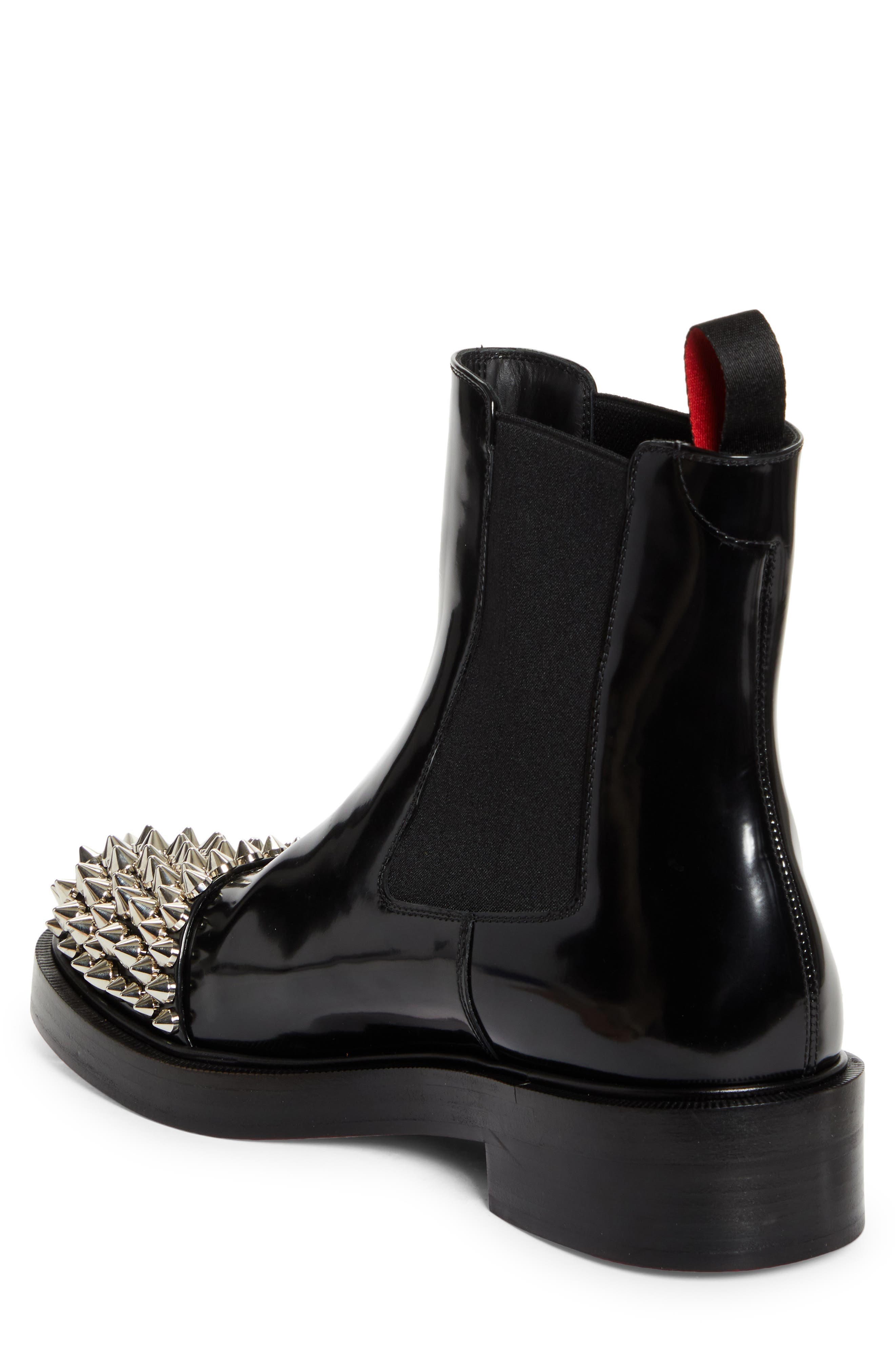 Christian Louboutin Battersea Spiked Cap Toe Chelsea Boot in Black at Nordstrom - 2