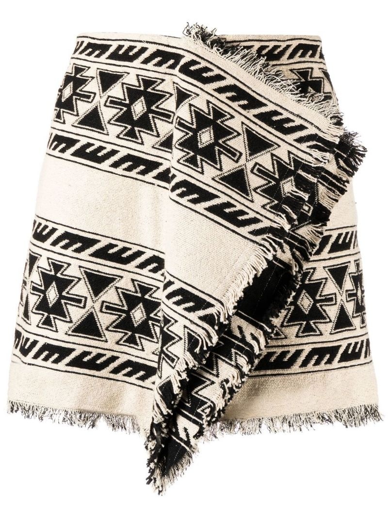 fringed draped mini skirt - 2