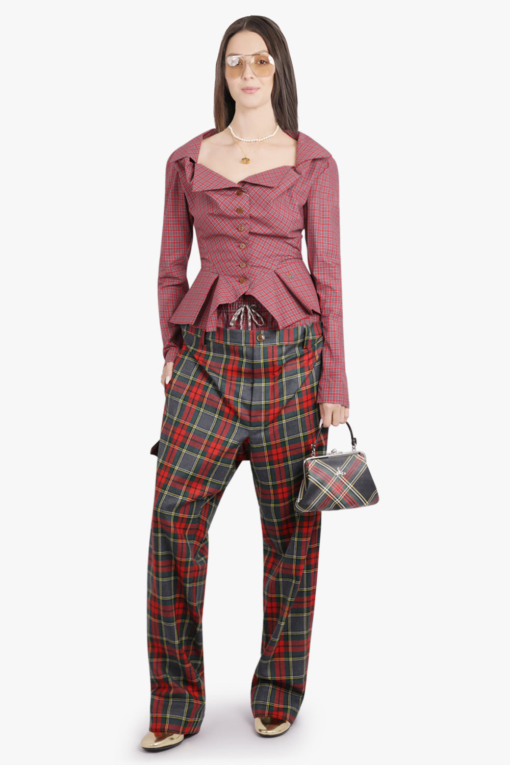GRANNY SILHOUETTE ORB FRAME PRINT PURSE | TARTAN - 5