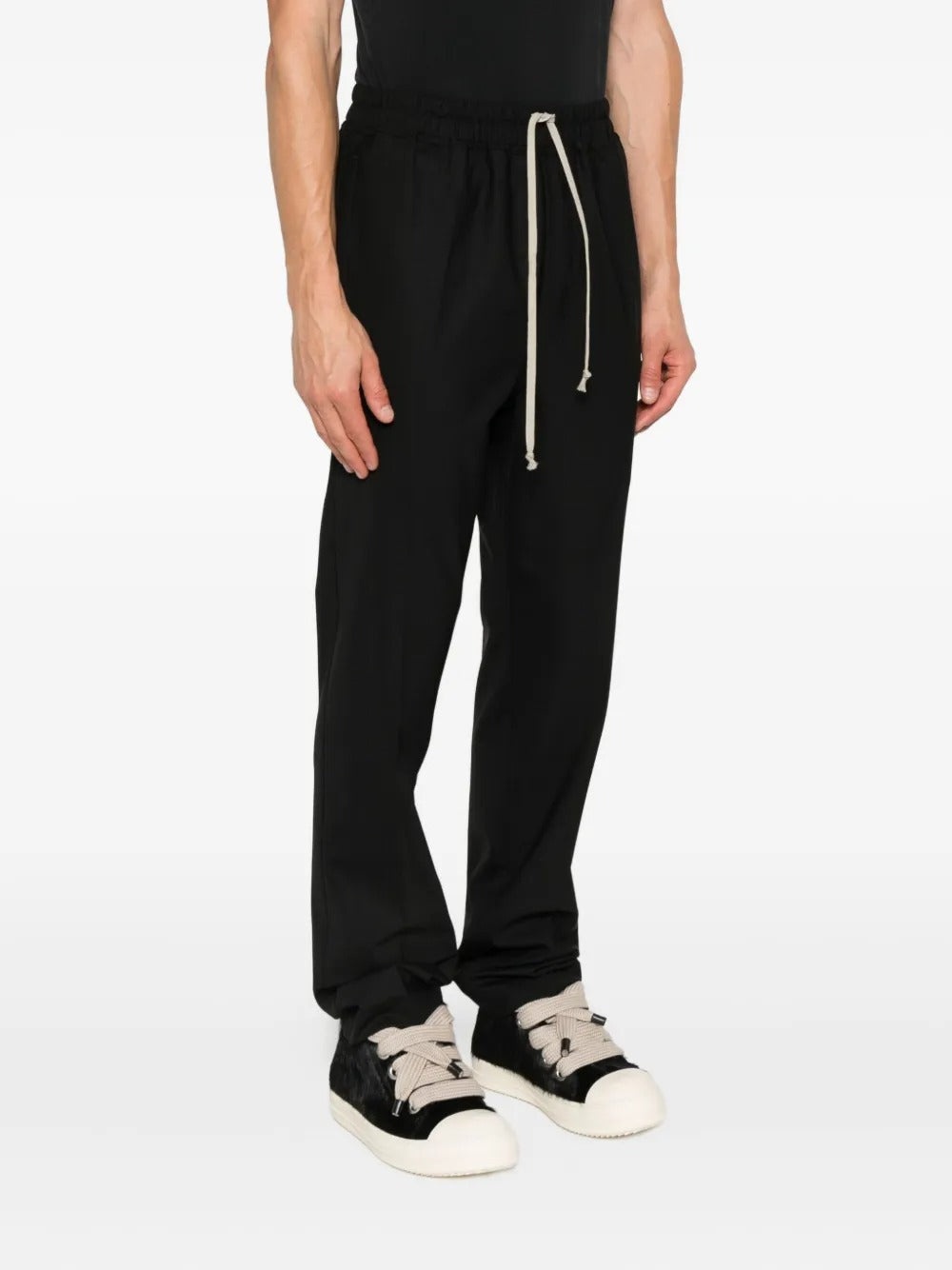 RICK OWENS - Men Wool Drawstring Slim Long Pants - 3