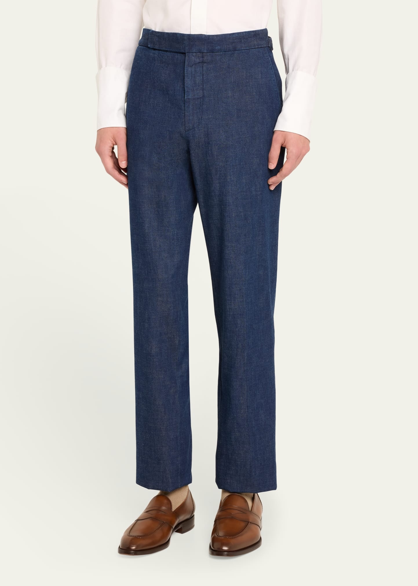 Men's Gregory Hand-Tailored Denim Suit Trousers - 4