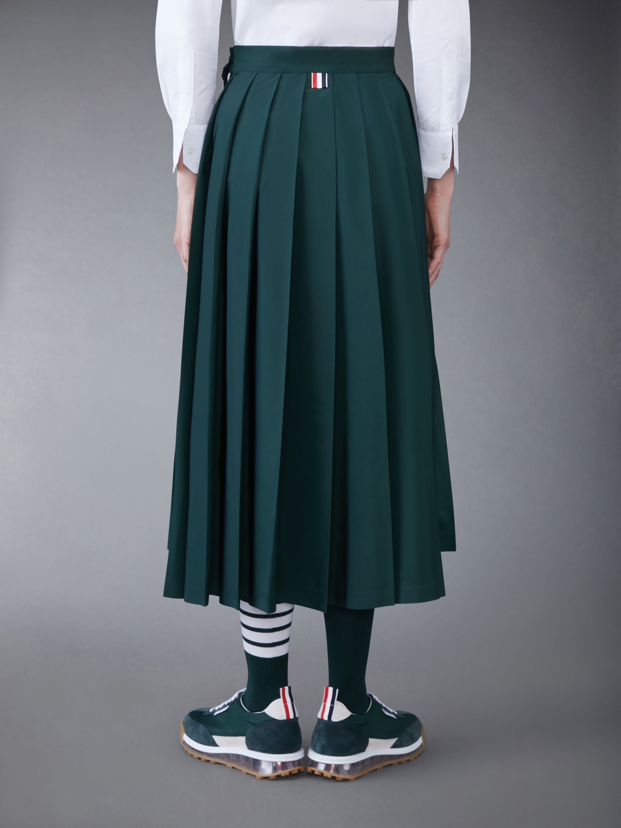 Poly Twill Side Vent Pleated Skirt - 3
