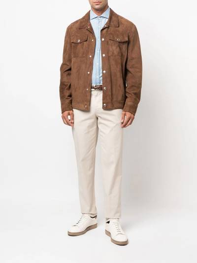 Brunello Cucinelli leather shirt jacket outlook