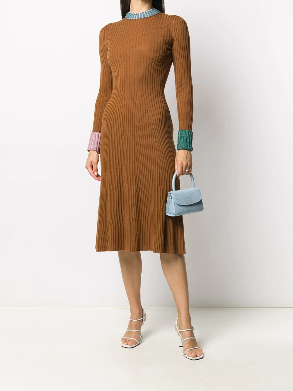 rib-knit jumper dress - 2