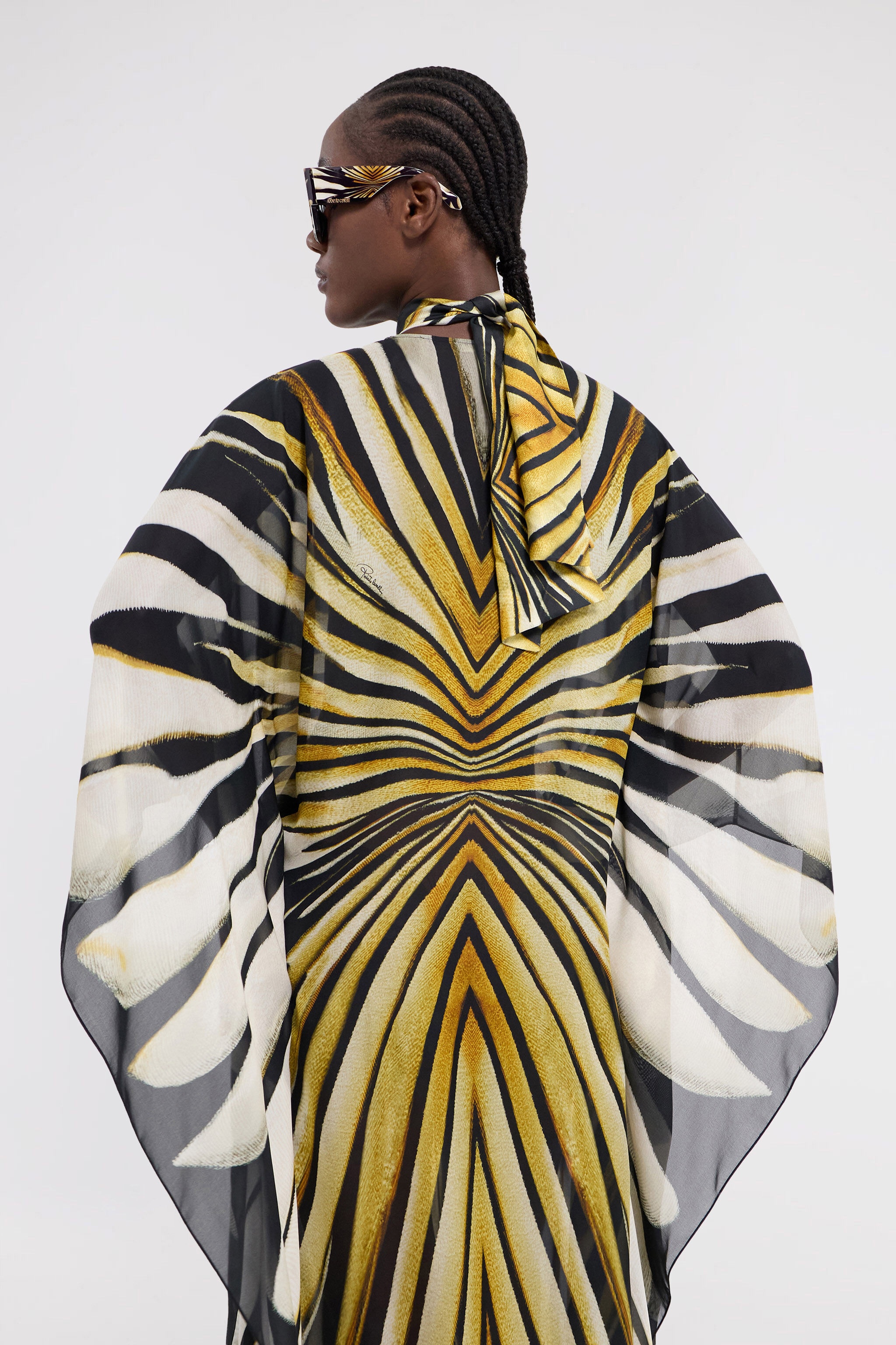 Ray Of Gold Print Silk Maxi Dress - 6