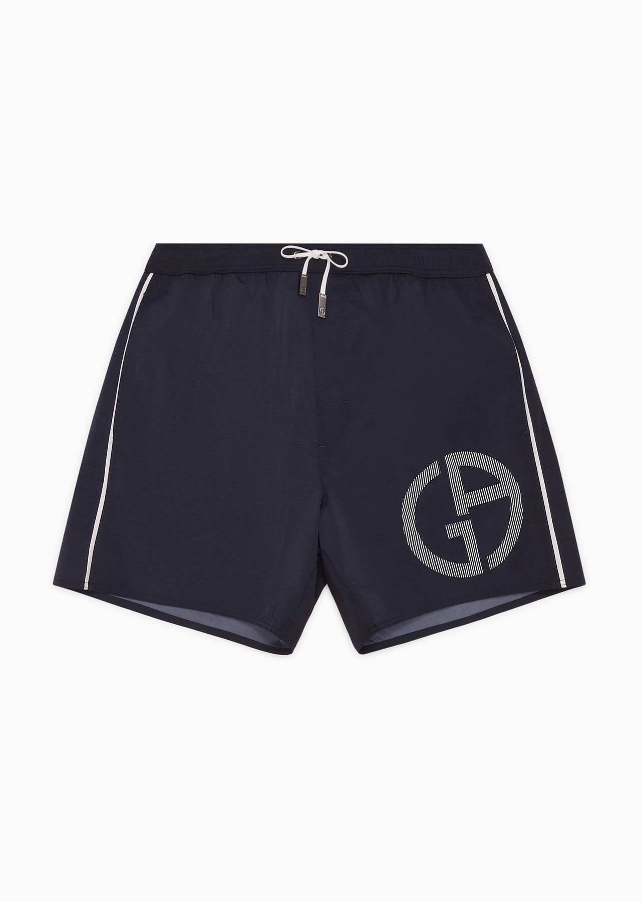 Swim trunks with contrasting oversized logo - 1