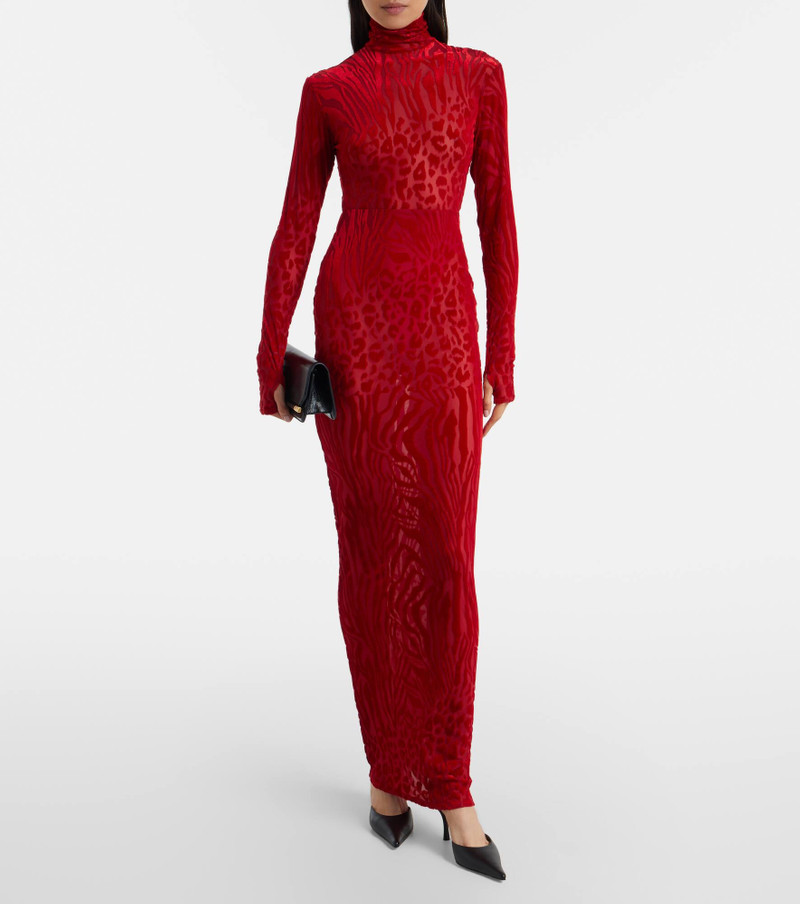 ALEX PERRY Printed turtleneck jersey maxi dress outlook