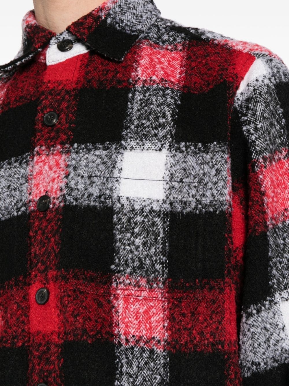 check-pattern buttoned jacket - 5