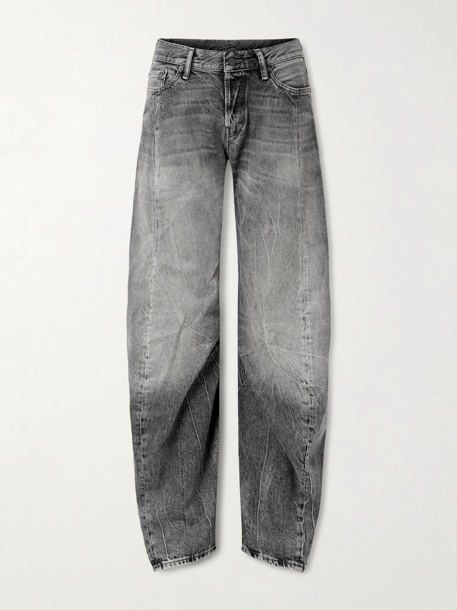 2006F low-rise barrel-leg jeans Black - 1