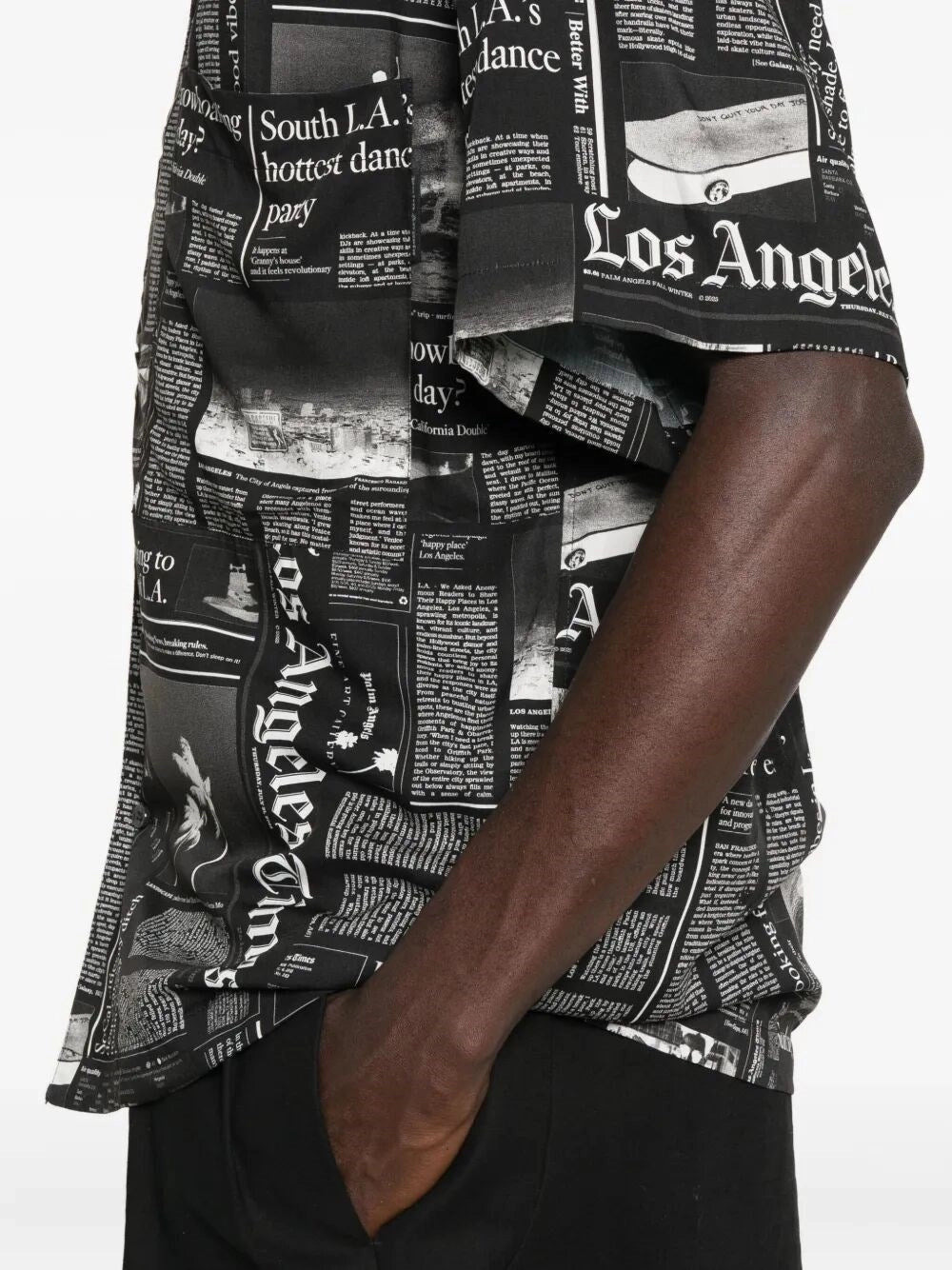 Palm Angels Men `Paxlatimes News` Shirt - 5