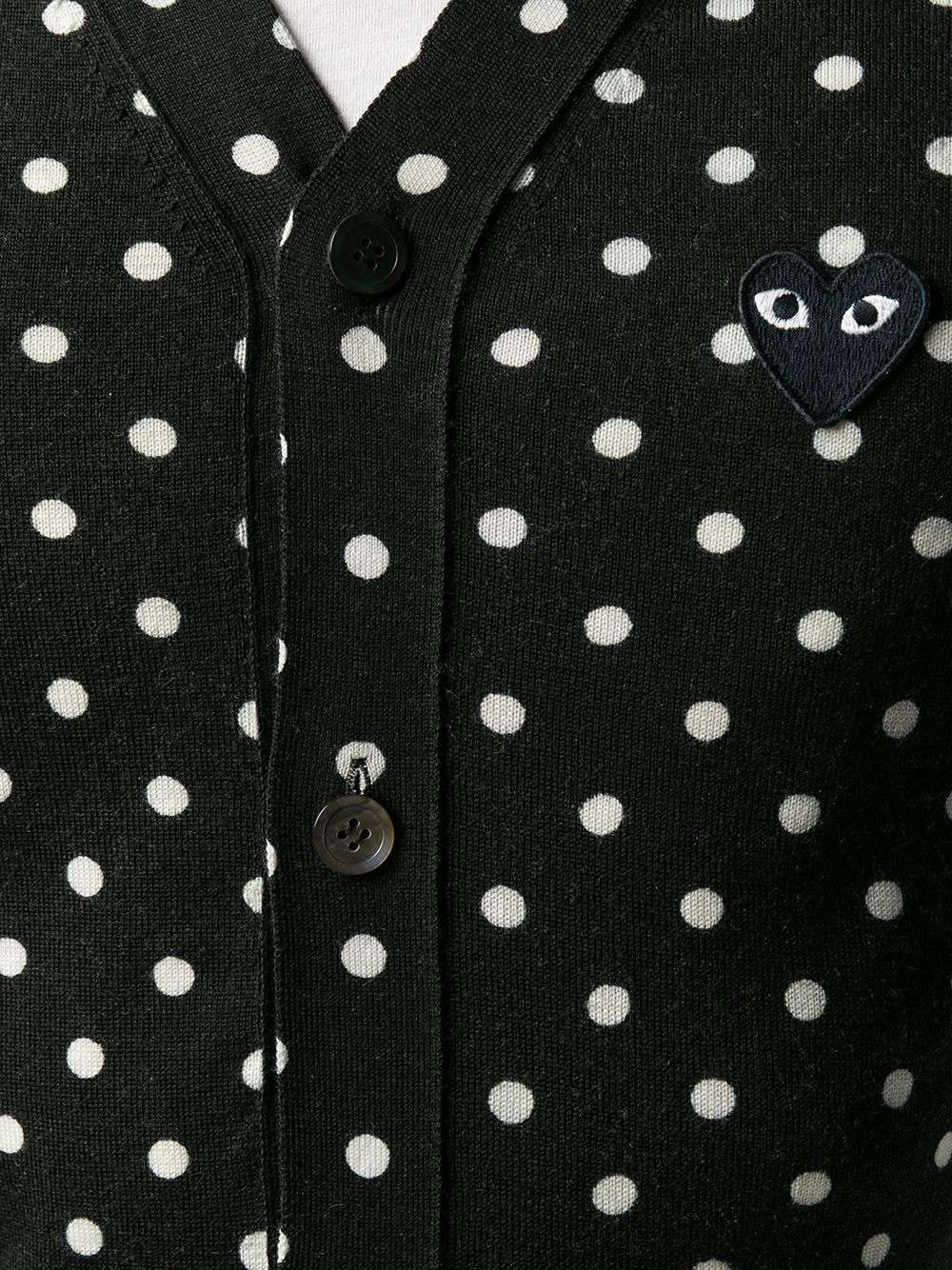 polka dot heart logo cardigan - 5