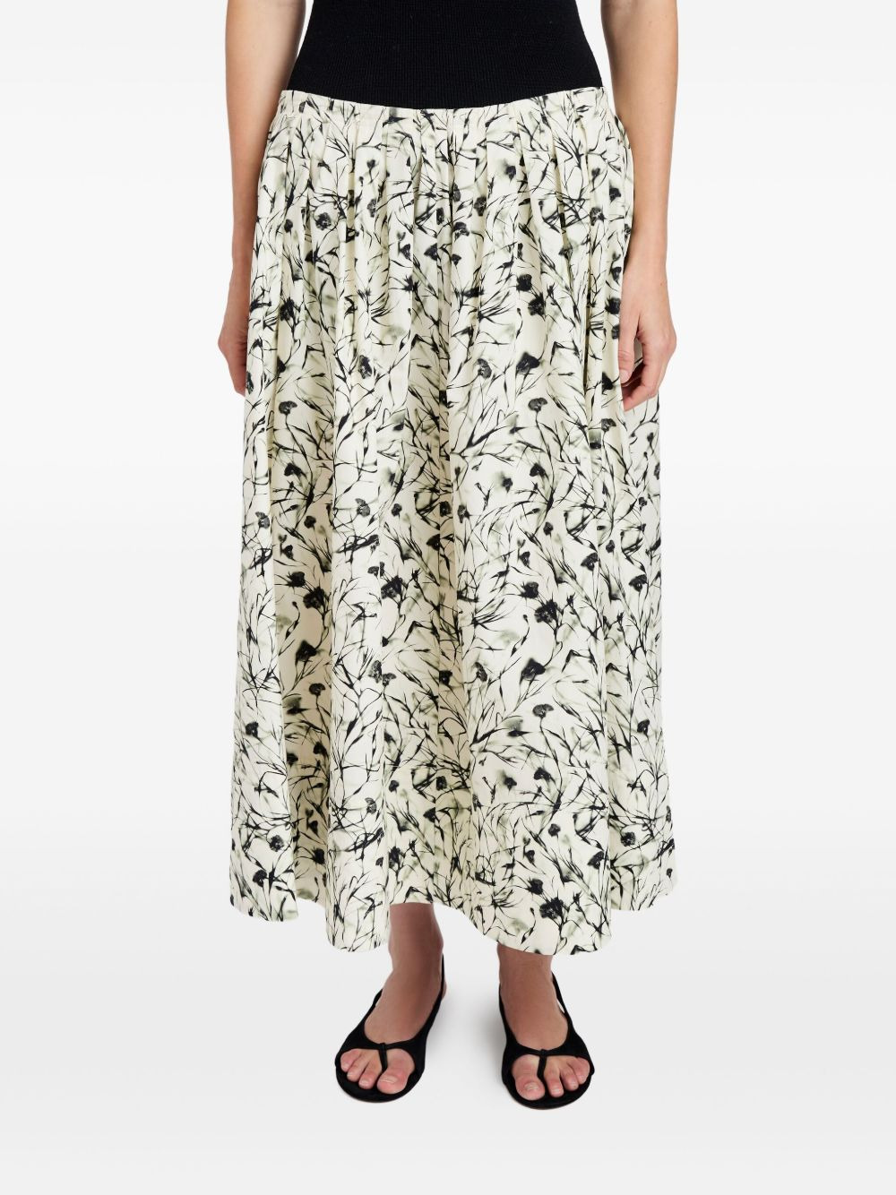 floral-print midi skirt - 5