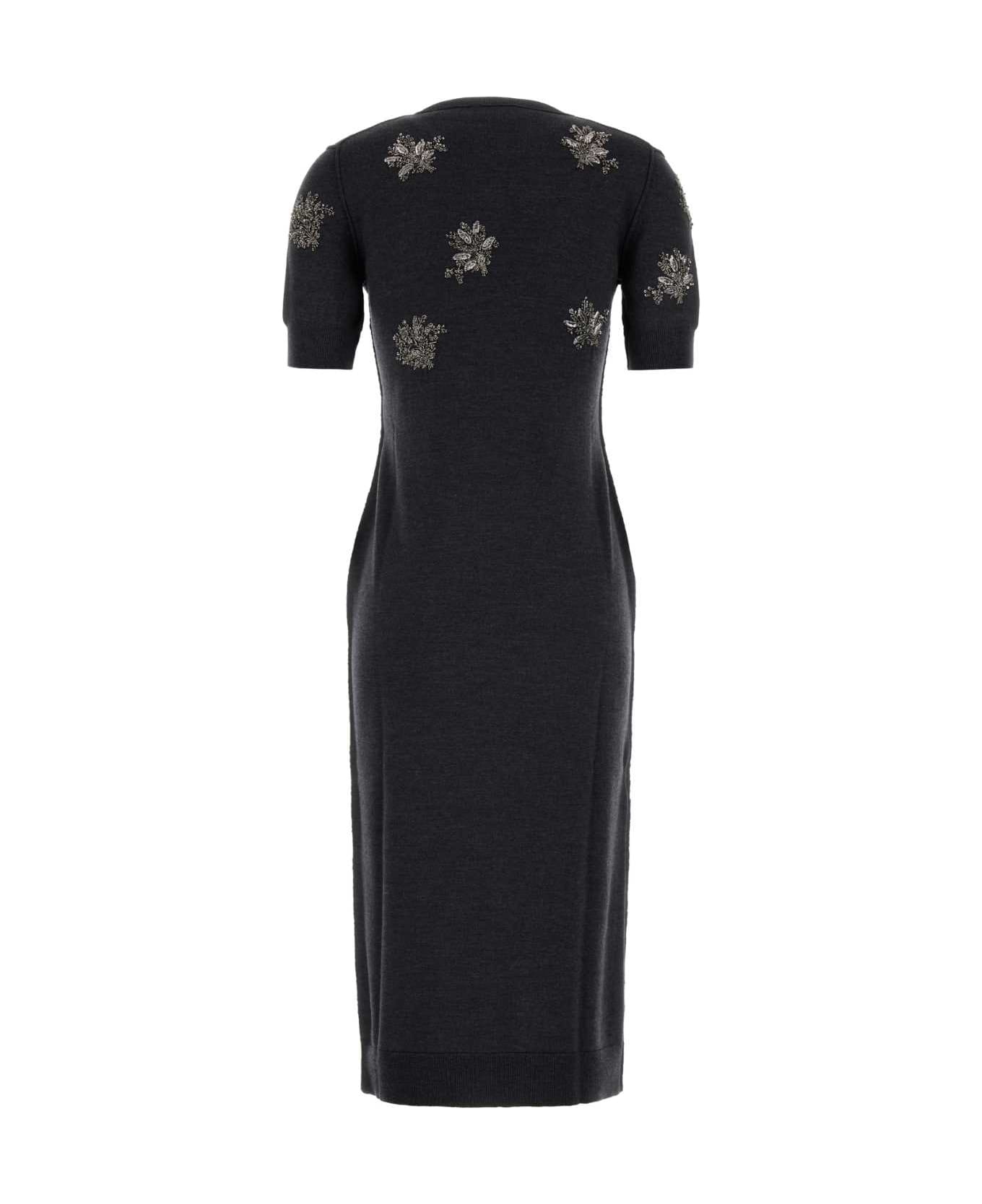 Charcoal Stretch Wool Dress - 2