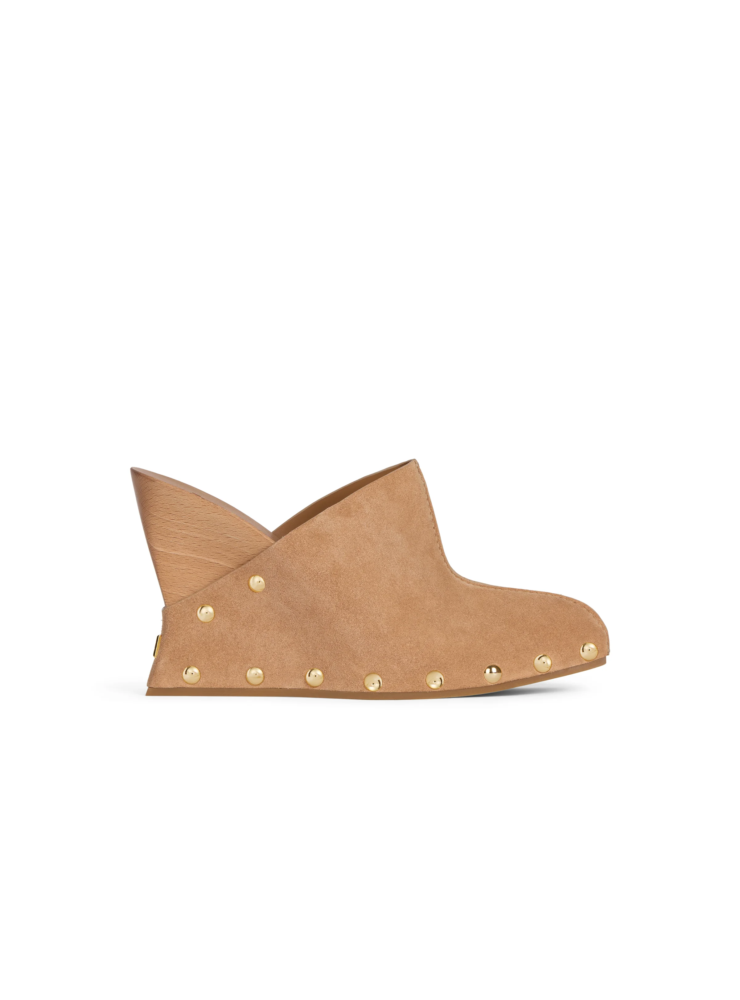 Wedge clogs in wood and suede - 1