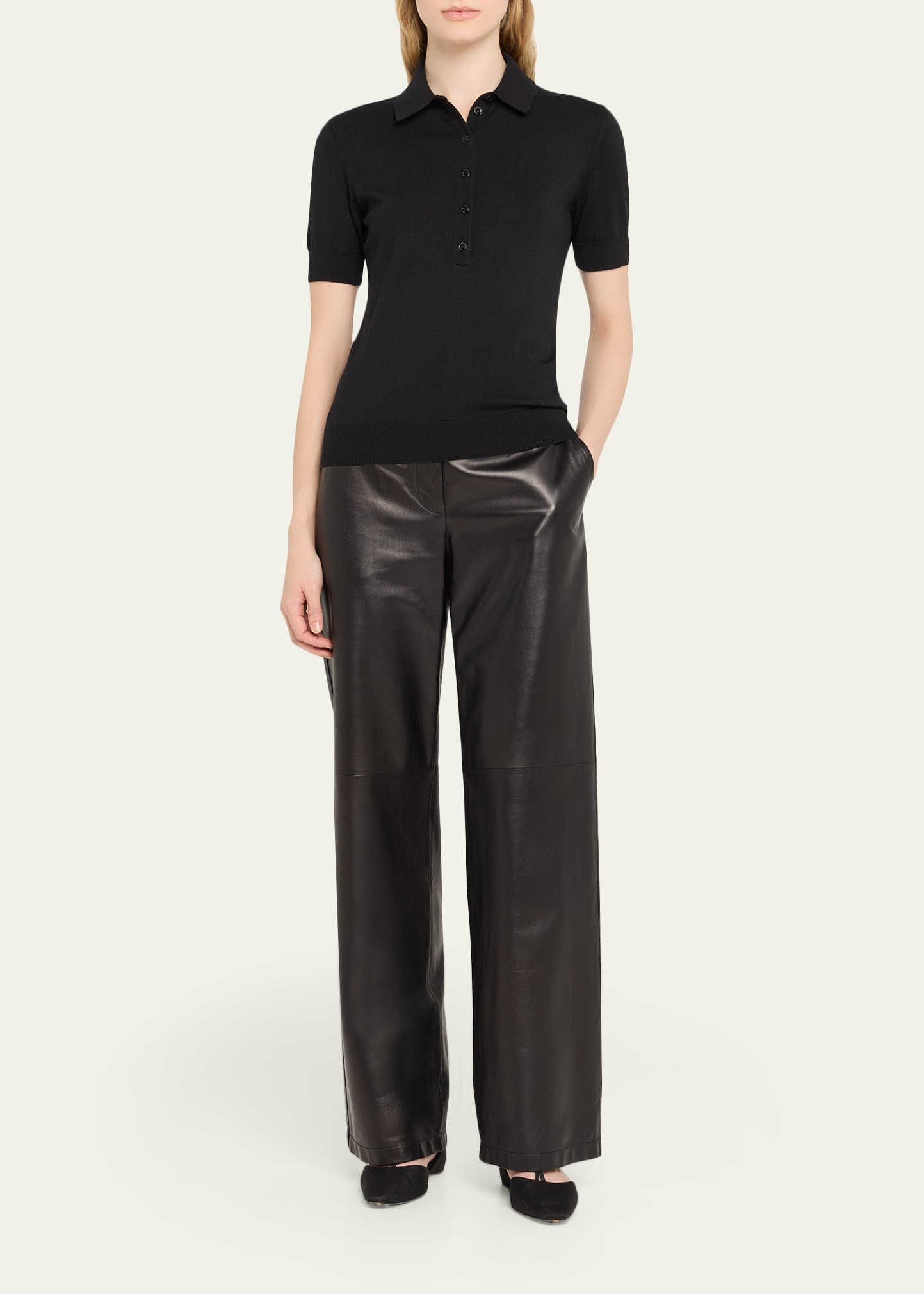 Short-Sleeve Silk-Blend Polo Shirt - 2