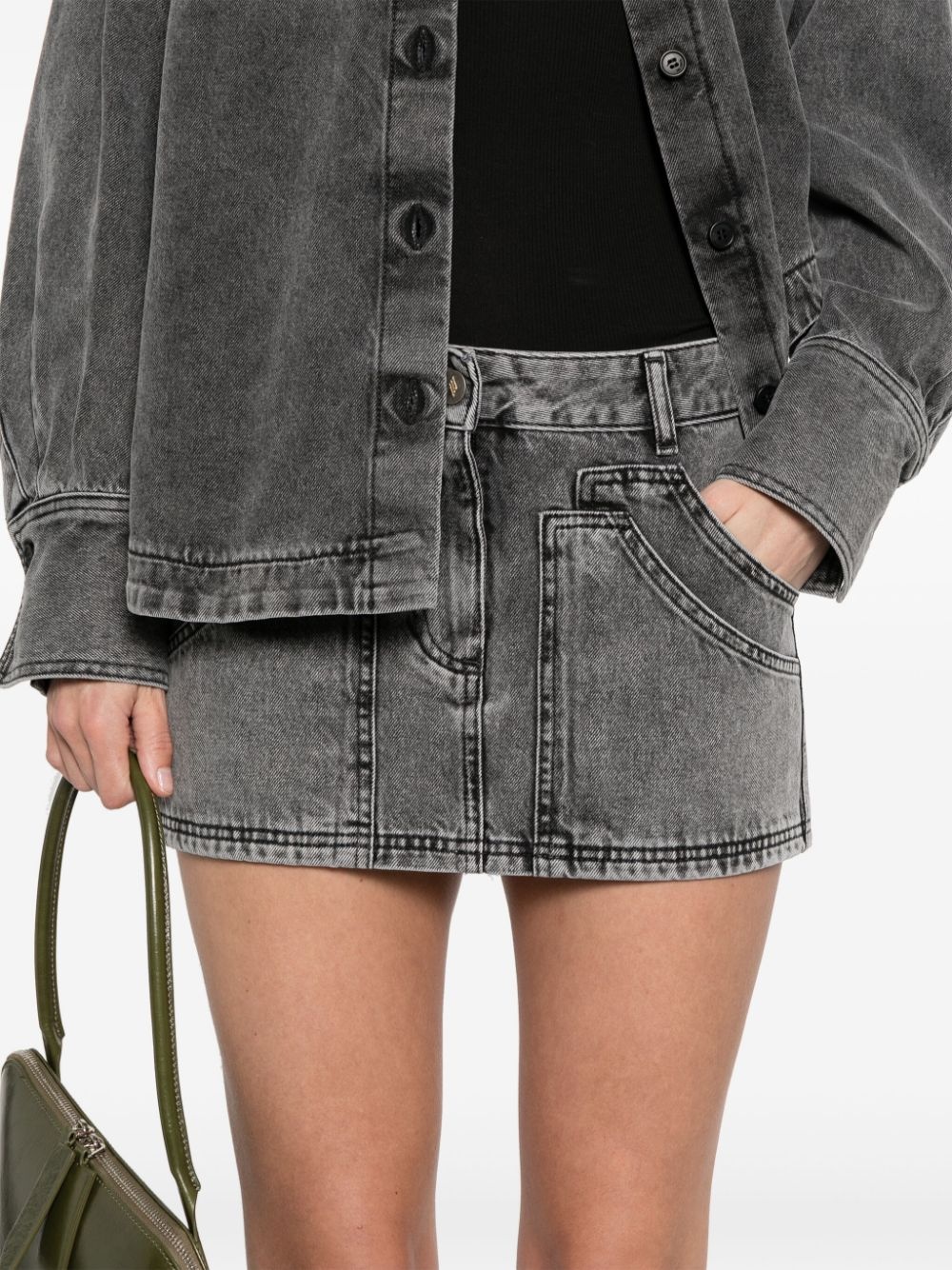 denim mini skirt - 5