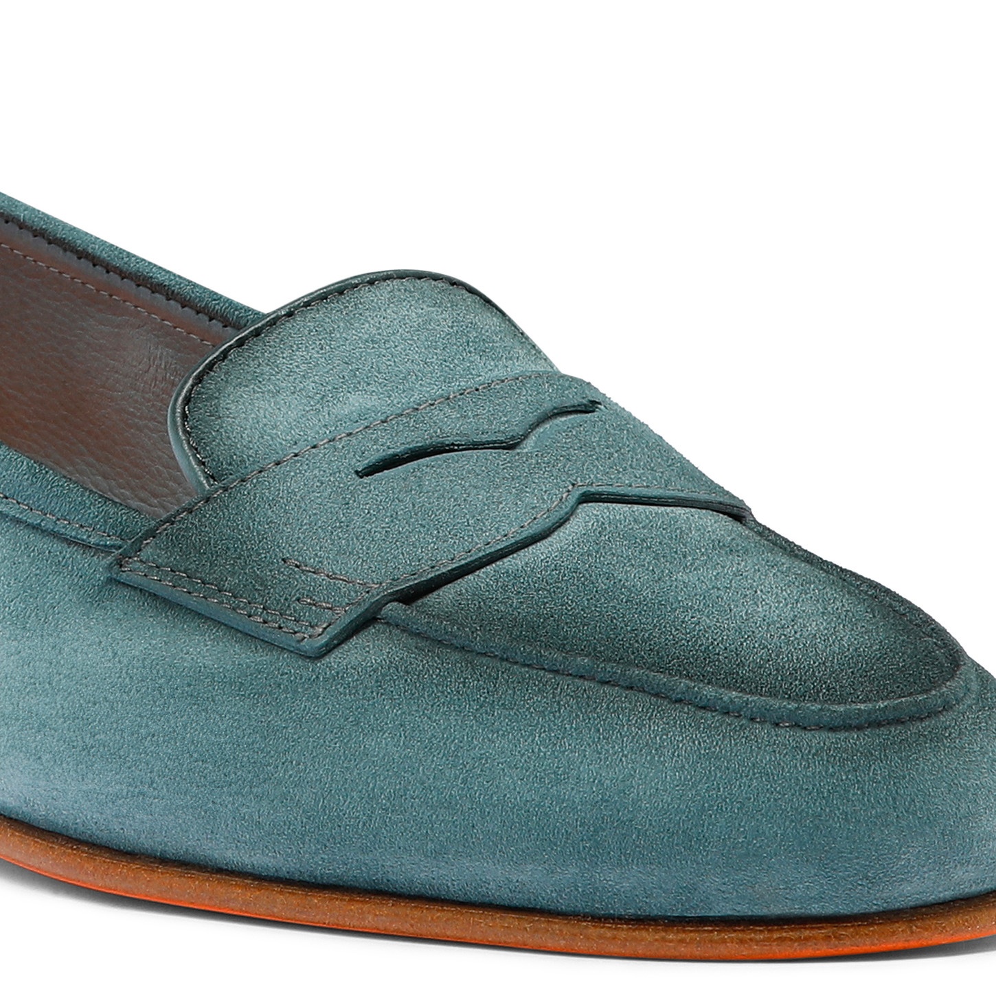 Women's light blue suede Carla loafer - 5