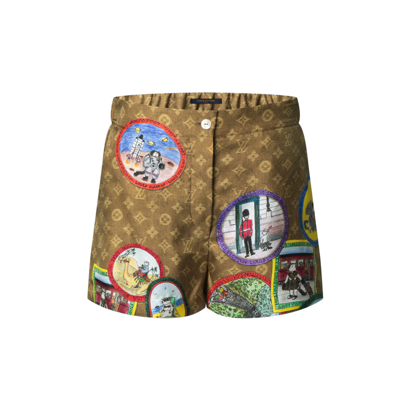 Monogram Cat Stamp Shorts 1