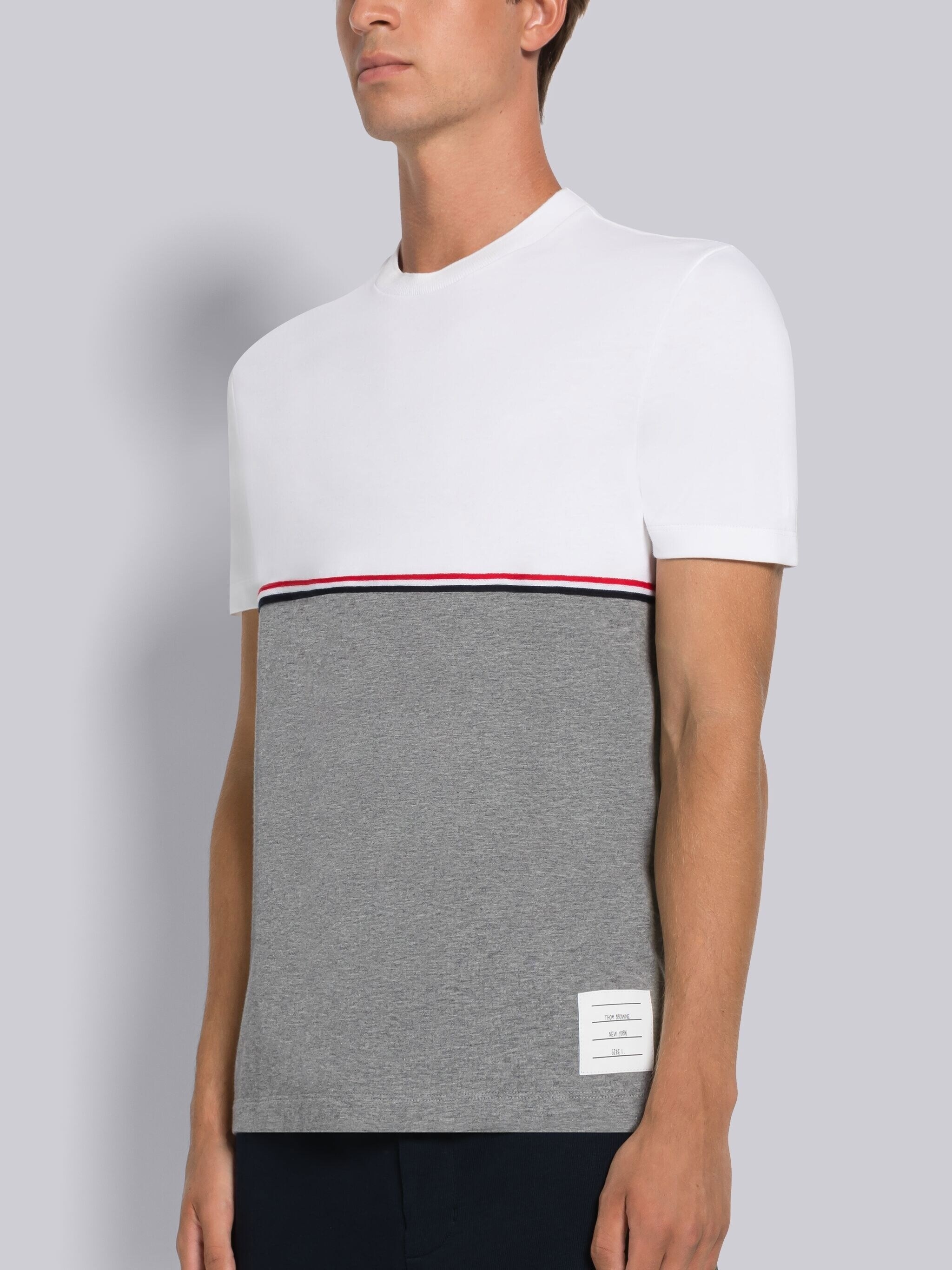 Thom Browne Midweight Jersey Stripe Short Sleeve Tee | REVERSIBLE