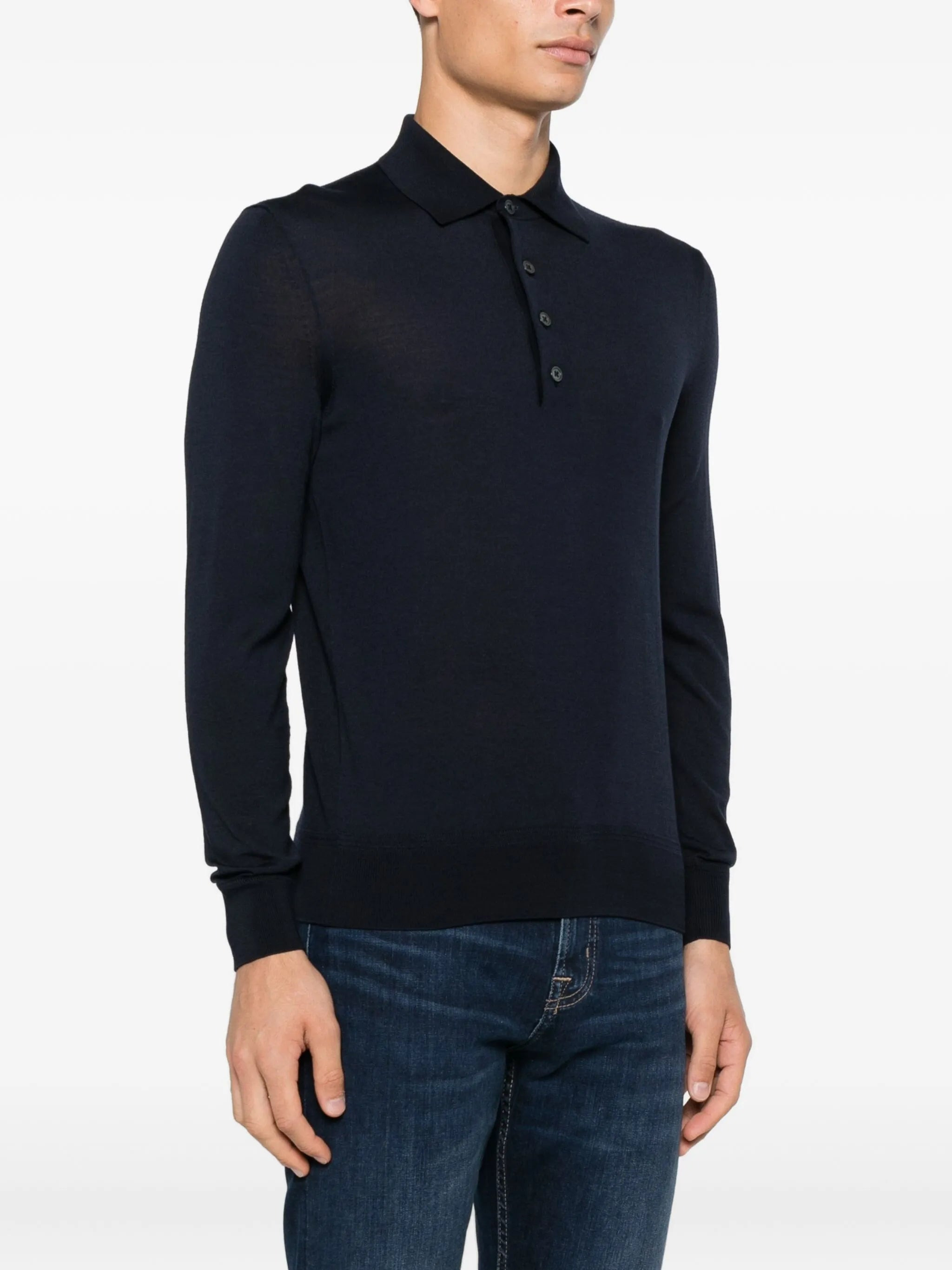 Tom Ford Long-sleeve Button-placket Polo Shirt - 3