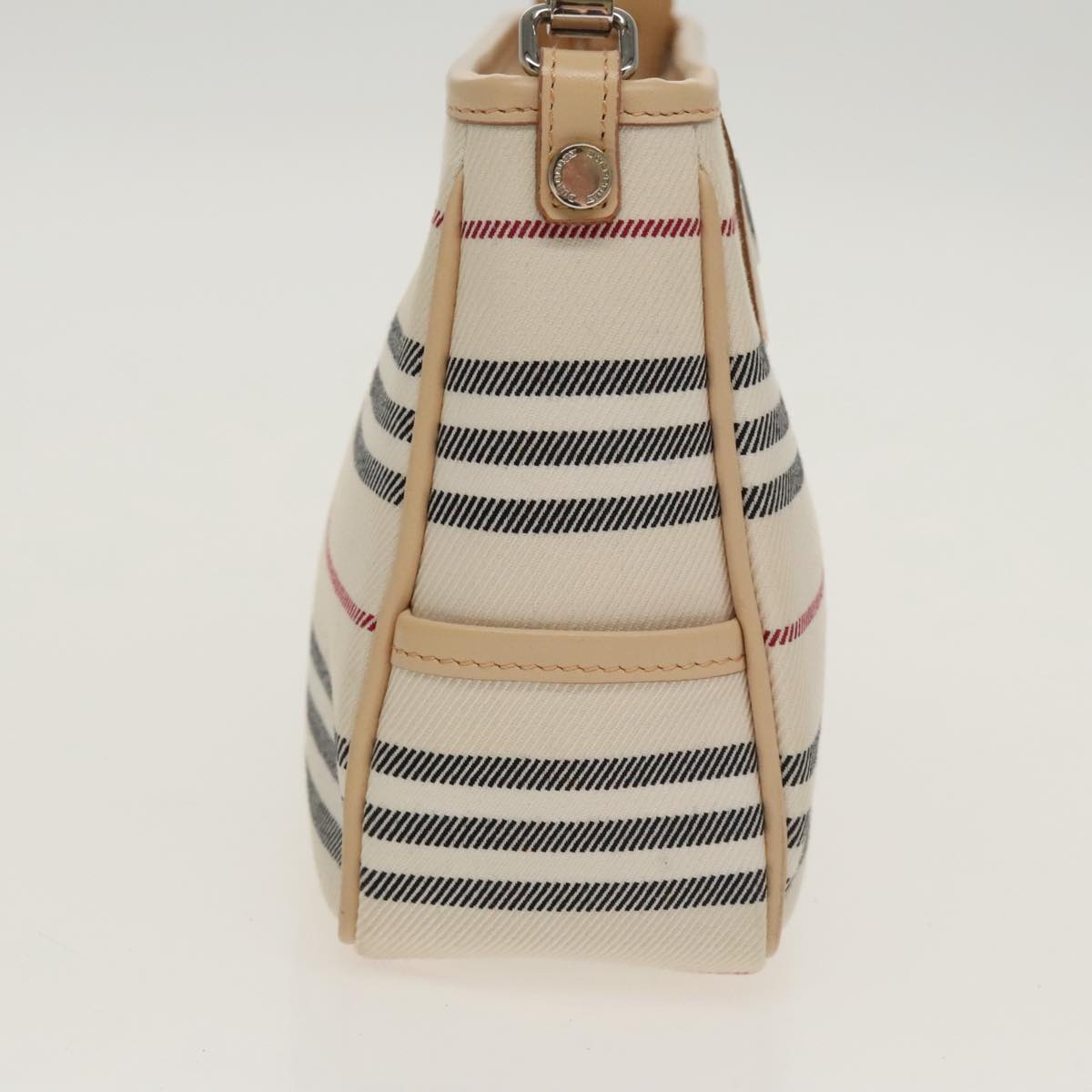 Burberry Nova Check Shoulder Bag Canvas Leather Beige White - 5
