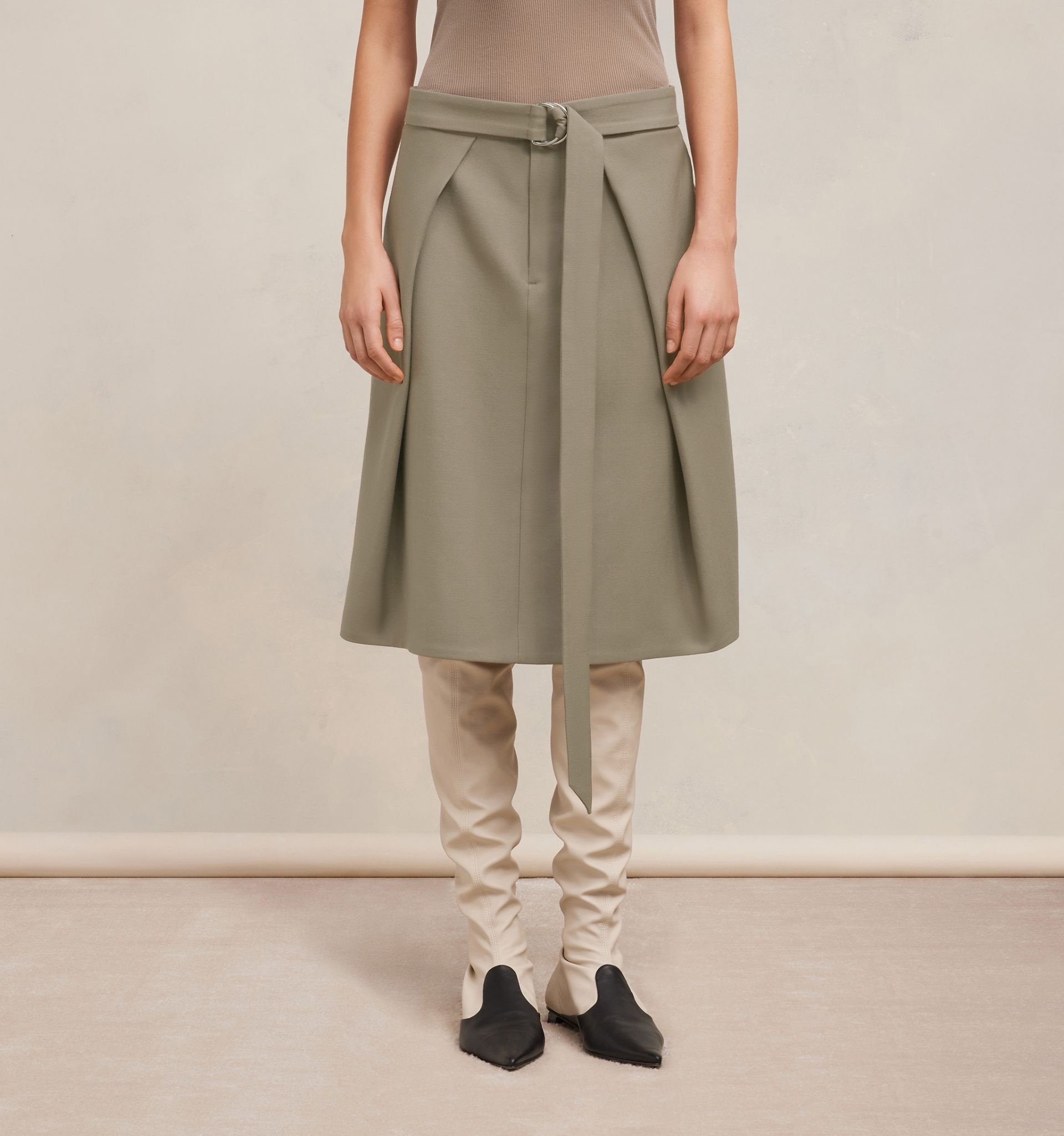 A Line Skirt With Floating Panels - 6